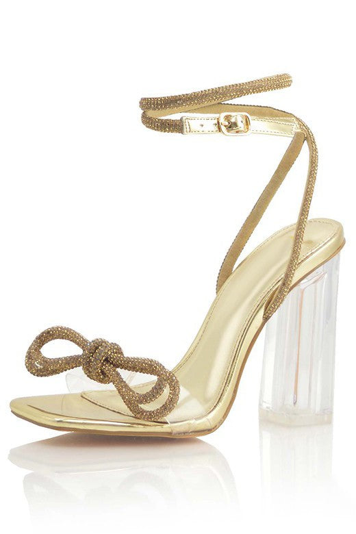 DAISY - Escarpins dorés à noeuds