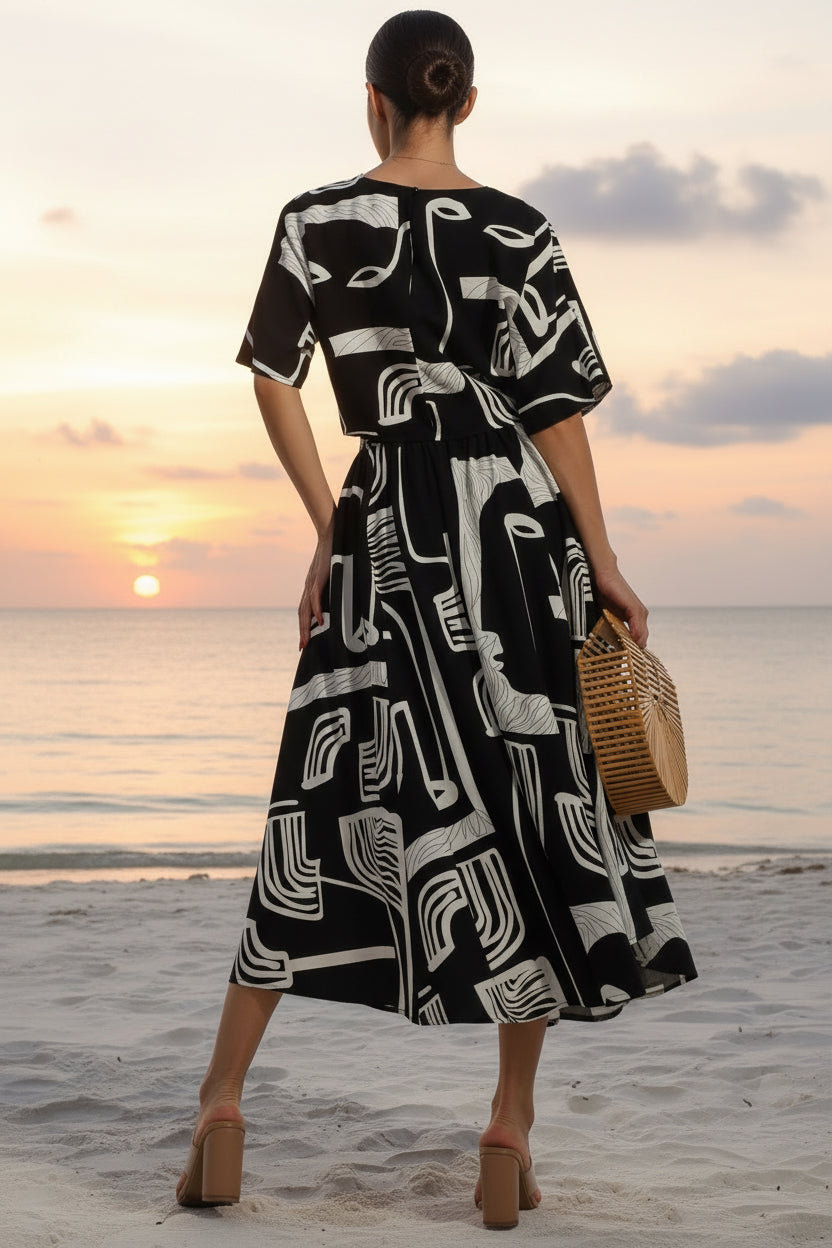 Black Graphic - Ensemble jupe à motifs