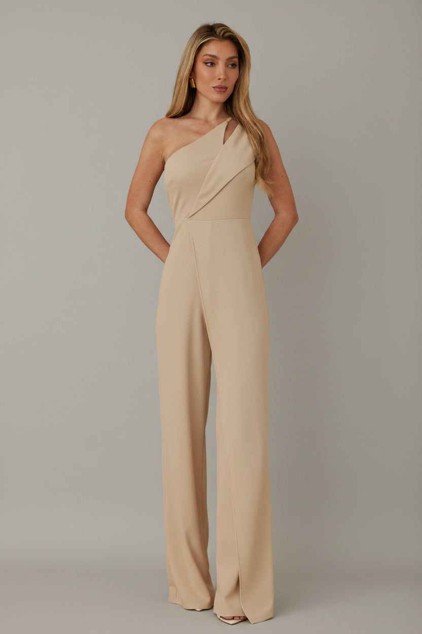 Opaline - Combinaison asymétrique beige