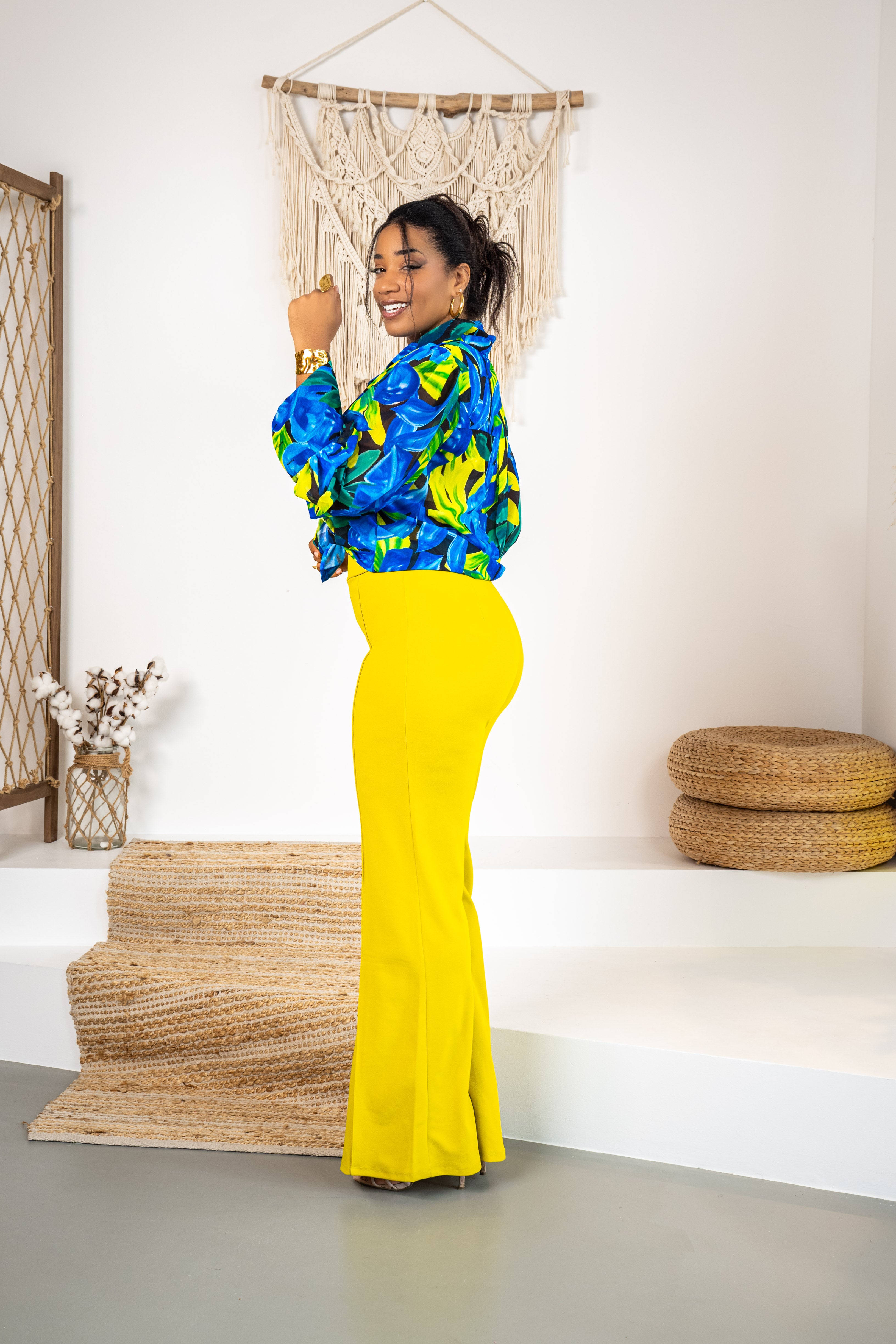 spice up the office - Pantalon vert anis