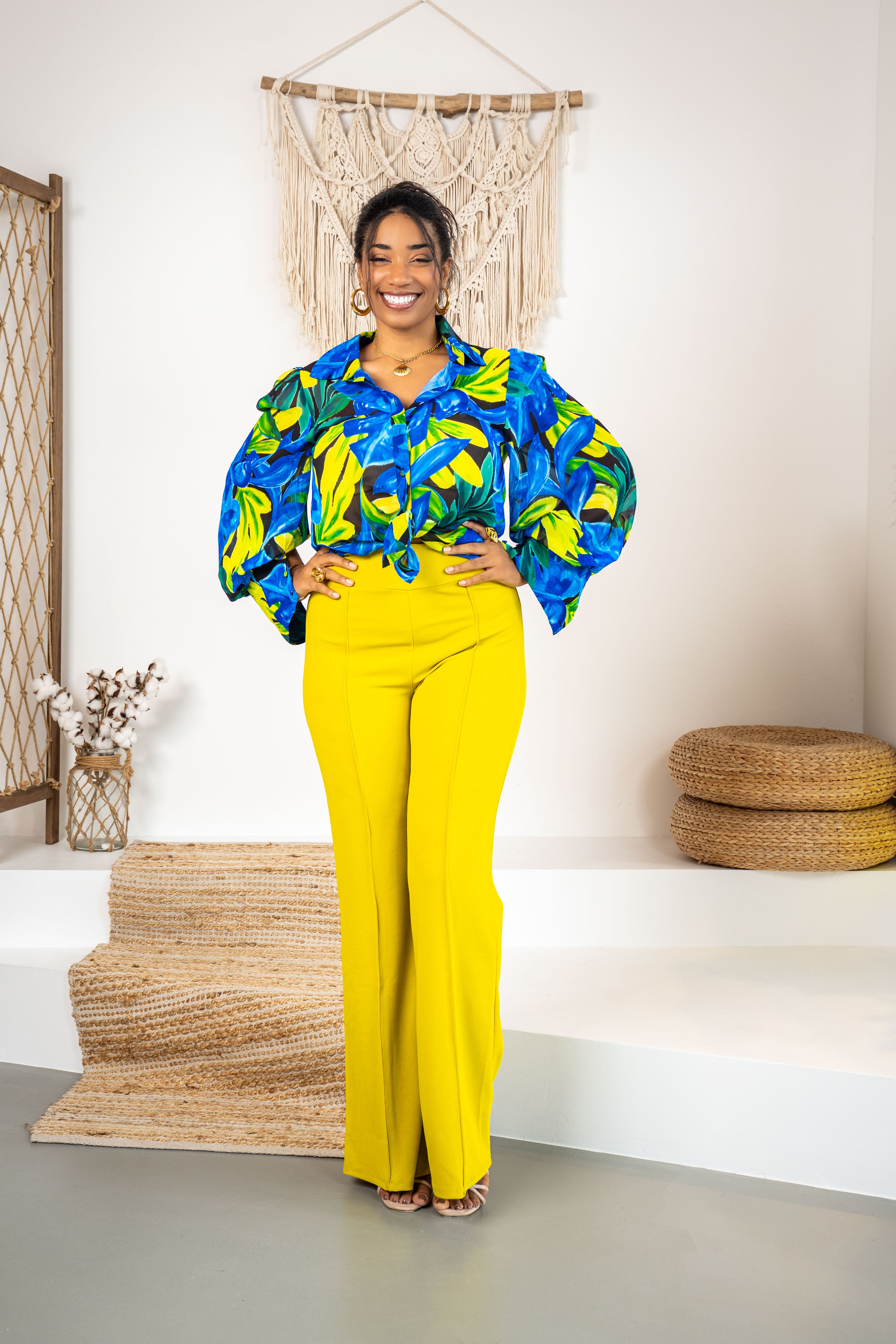spice up the office - Pantalon vert anis
