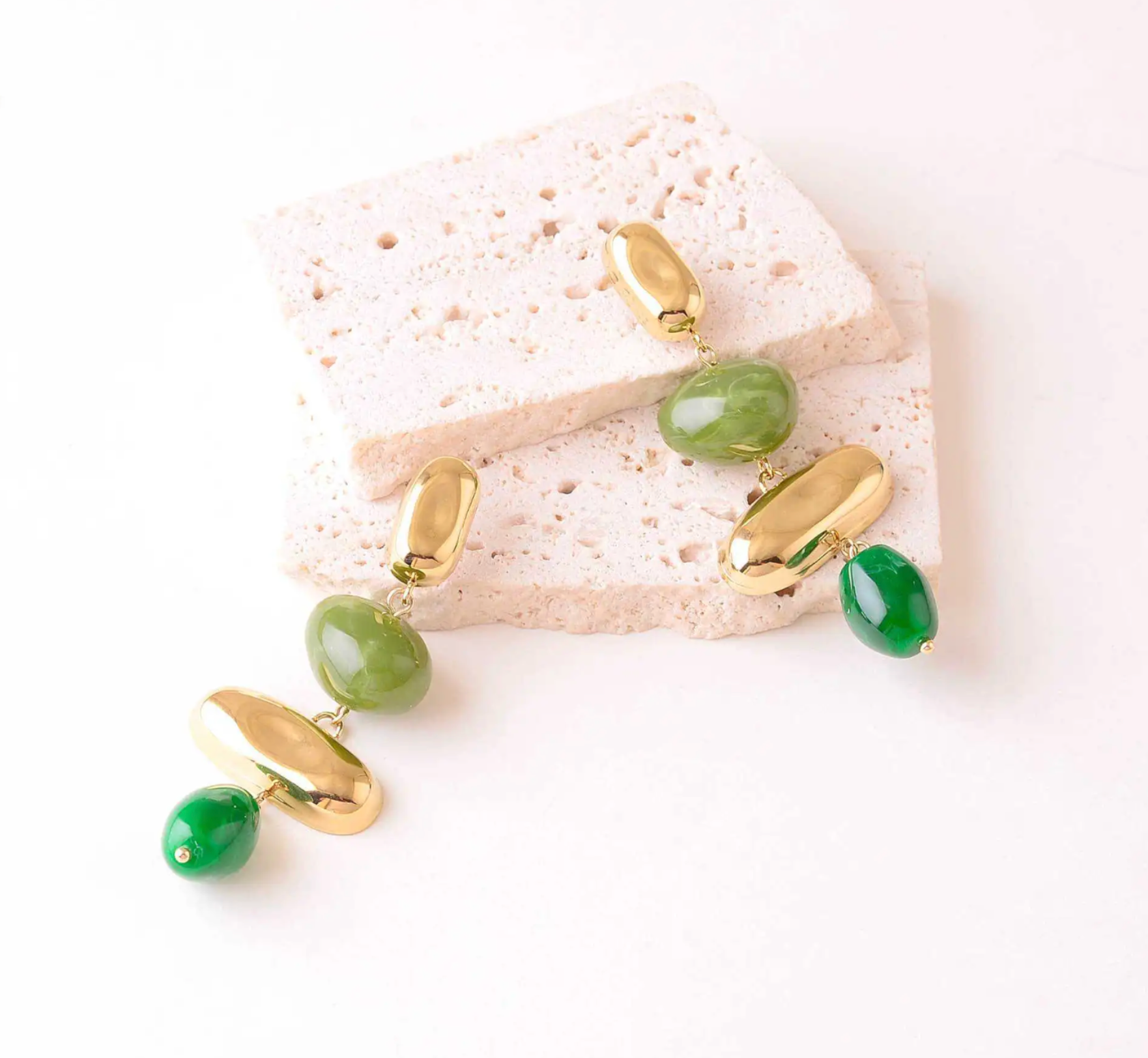 Green Gem - Boucles d'oreilles acier inoxydable