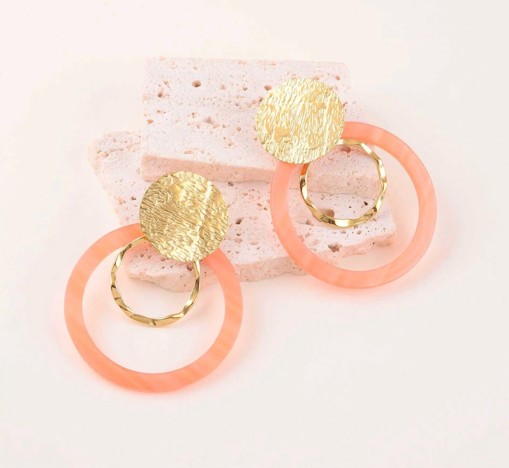 Salt Light Orange - Boucles d'oreilles acier inoxydable