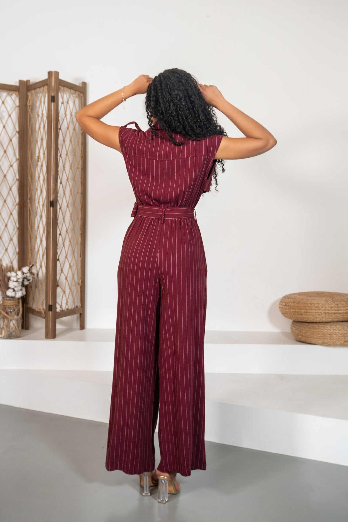 Granate - Combinaison rayée bordeaux
