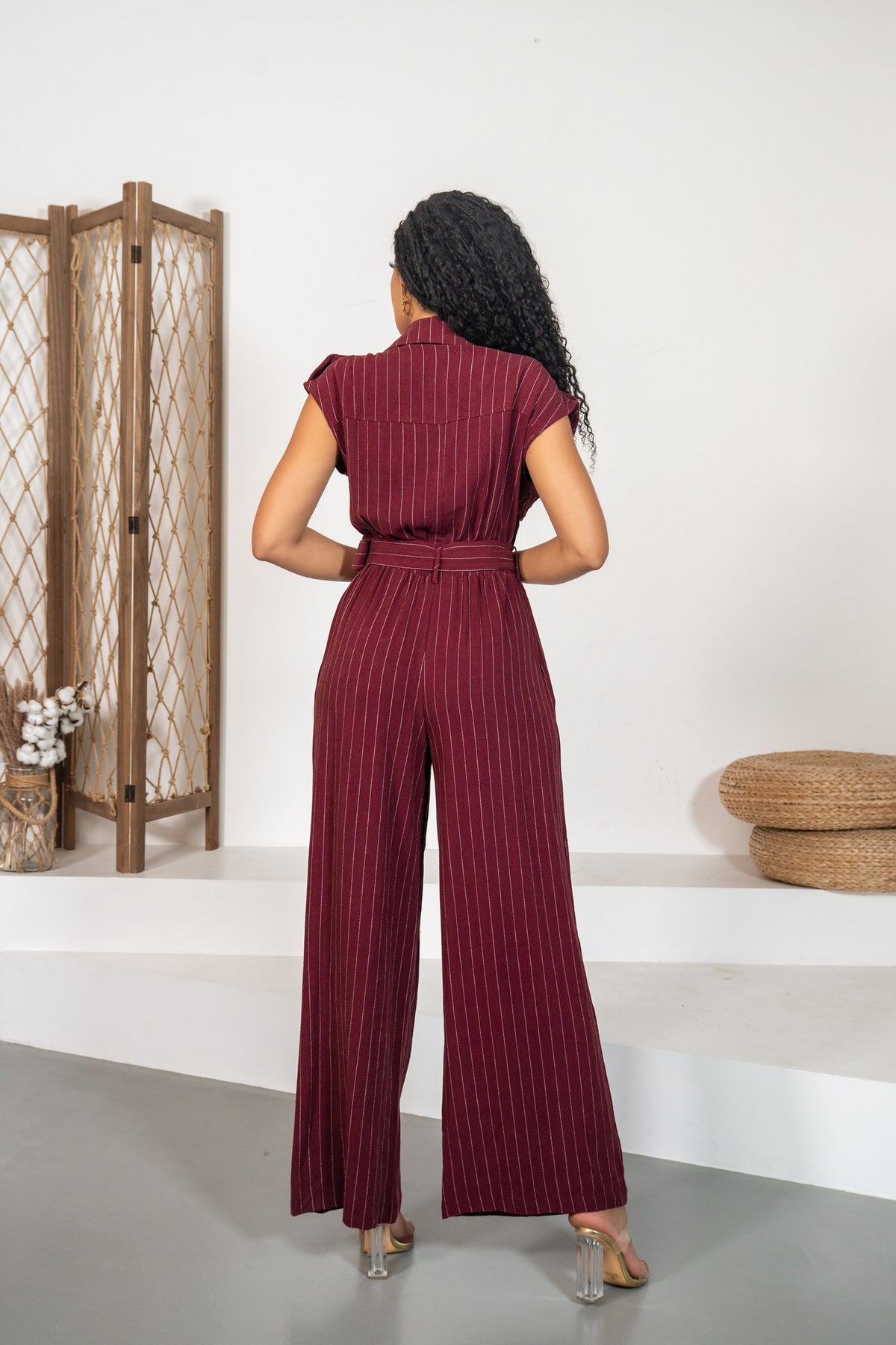 Granate - Combinaison rayée bordeaux
