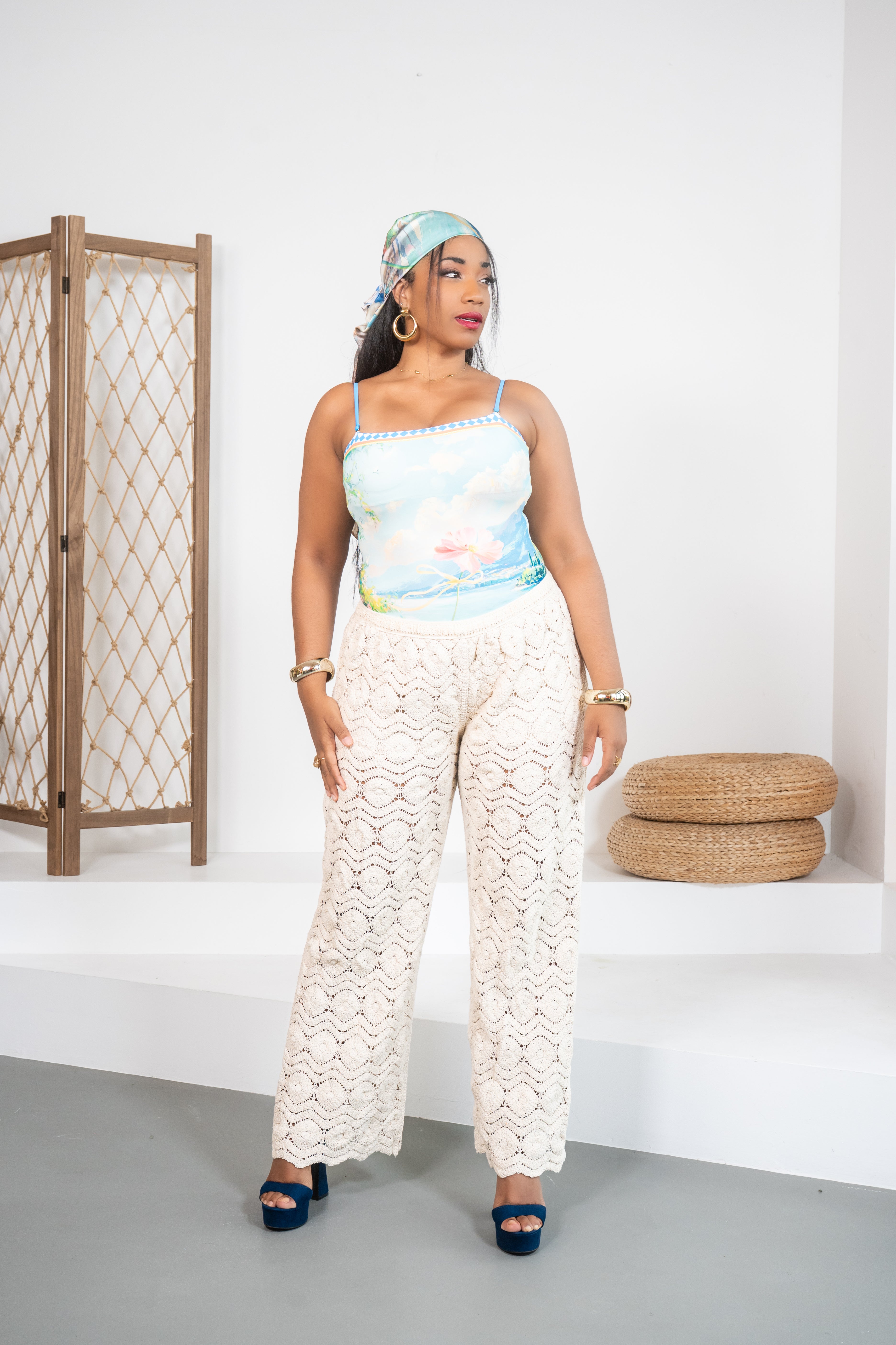 Pants of liberty - Pantalon épais en crochet travaillé