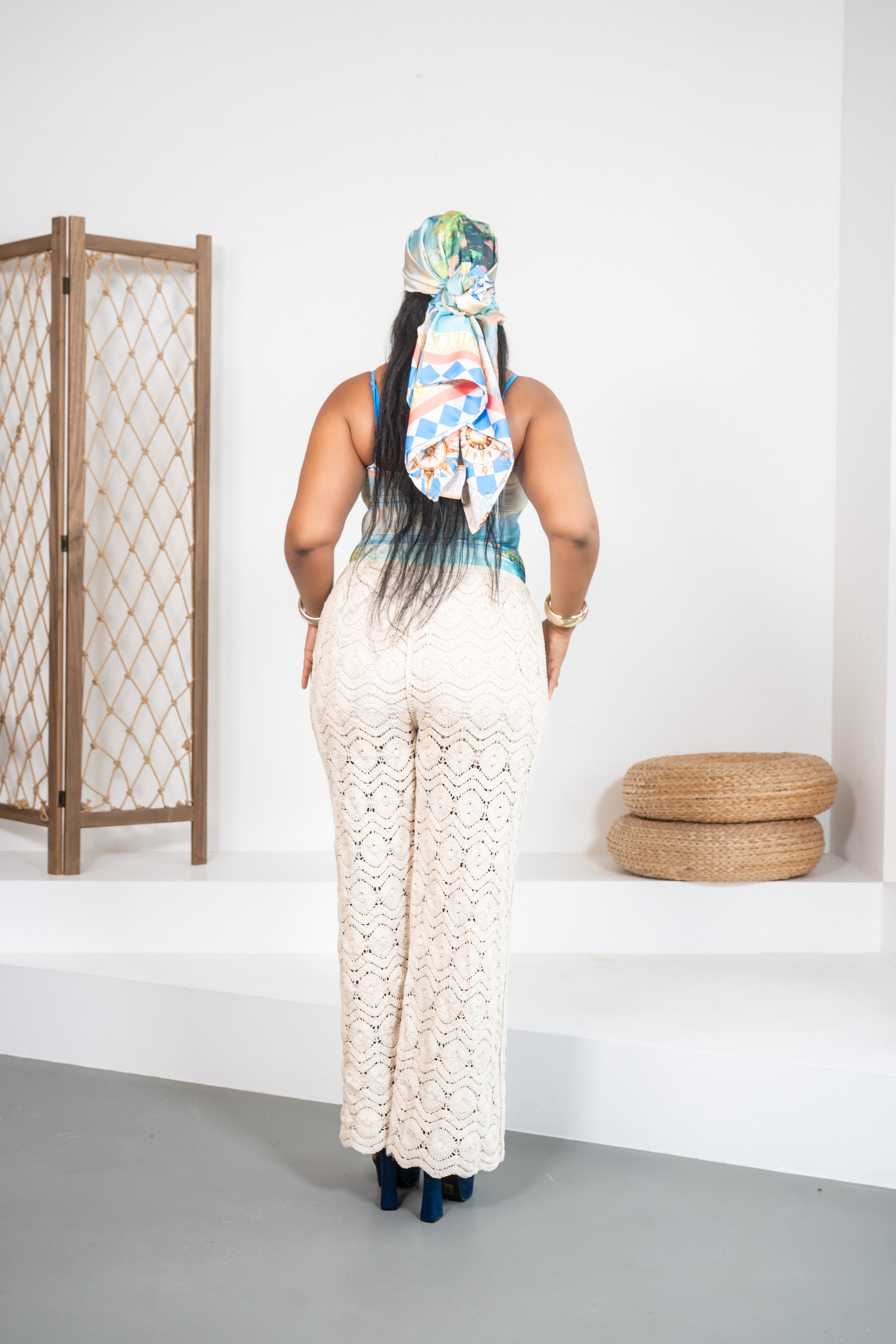 Pants of liberty - Pantalon épais en crochet travaillé