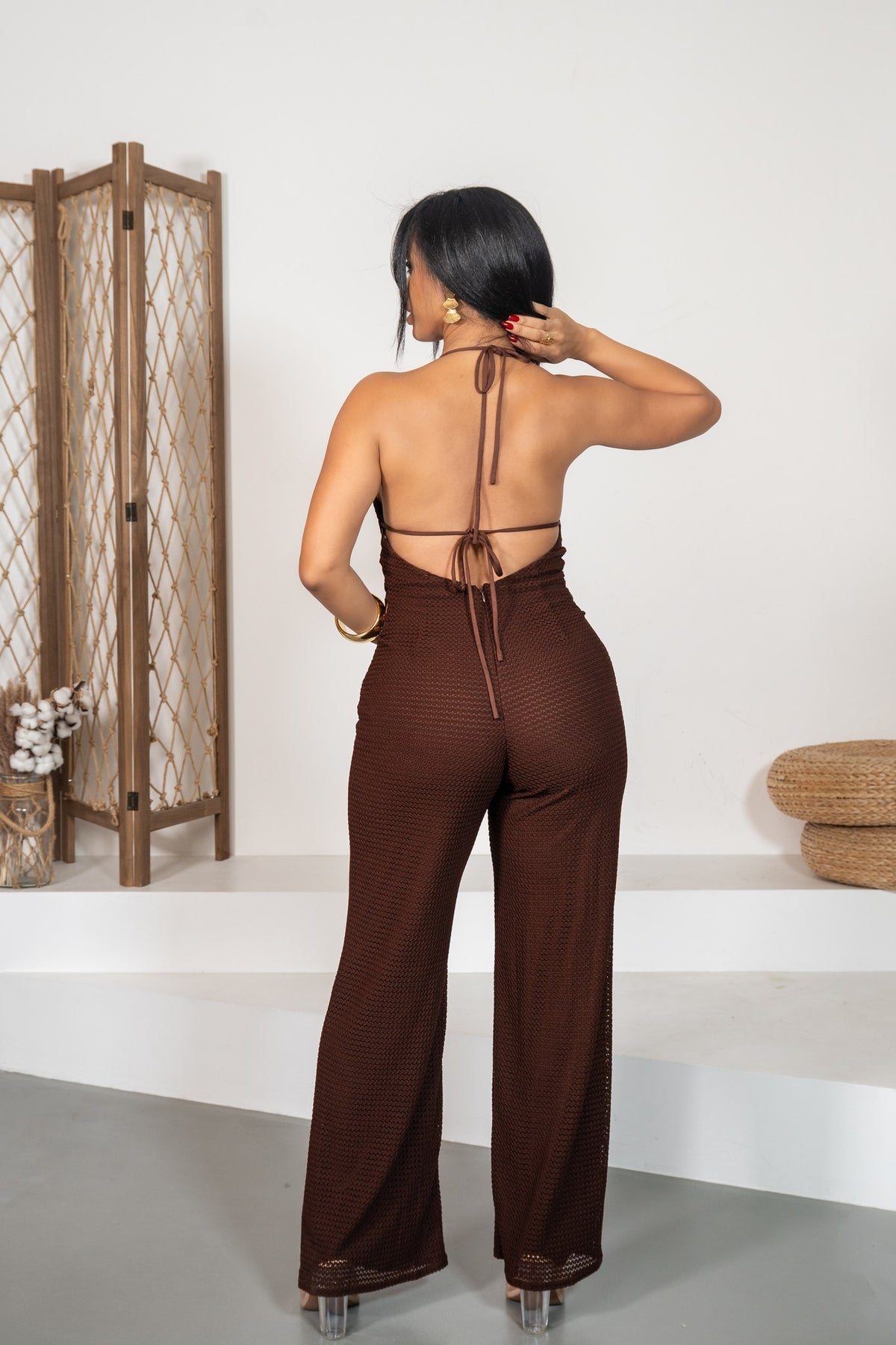 Ibiza Muse - Combinaison marron en crochet