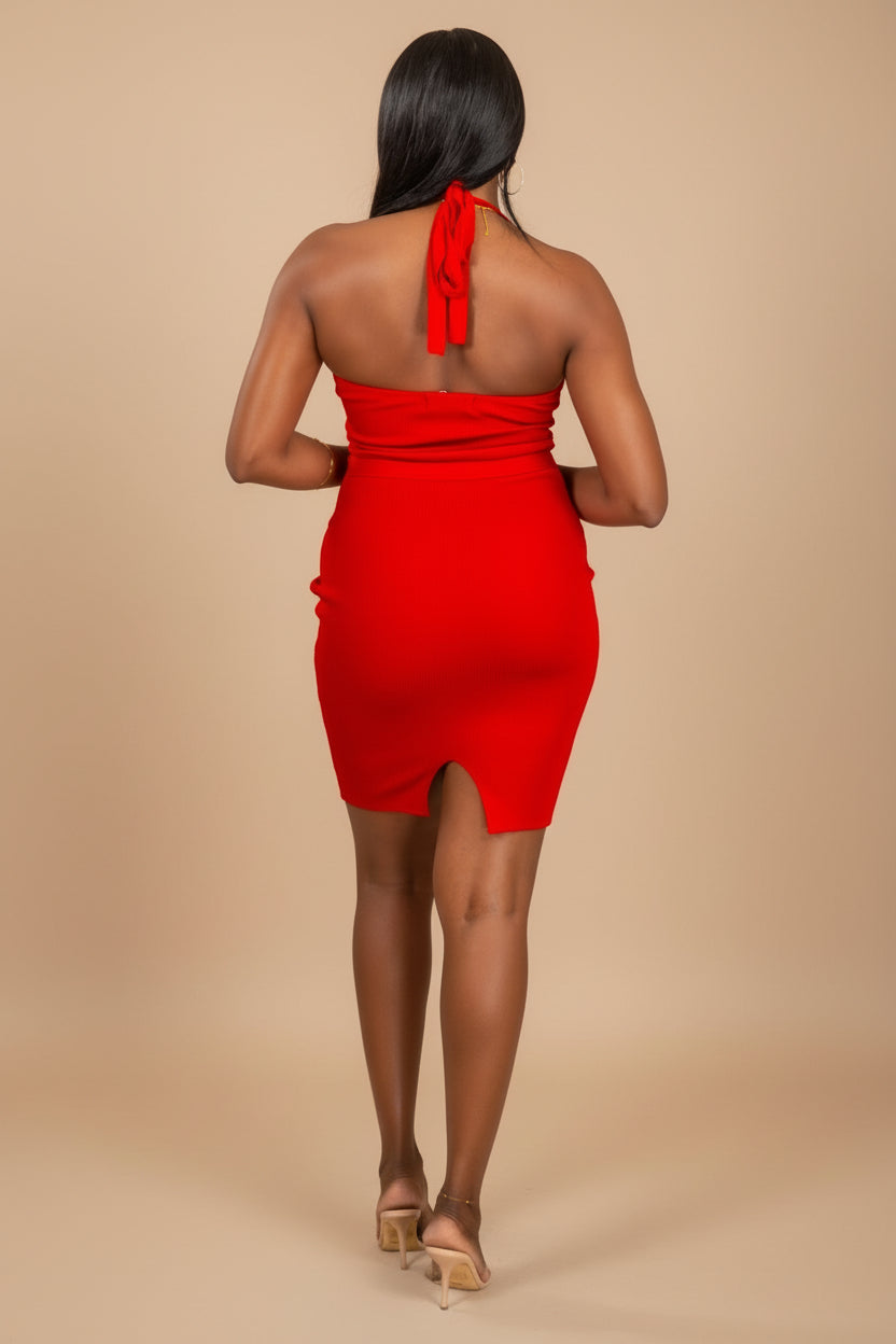 Clean Cut - Robe courte rouge