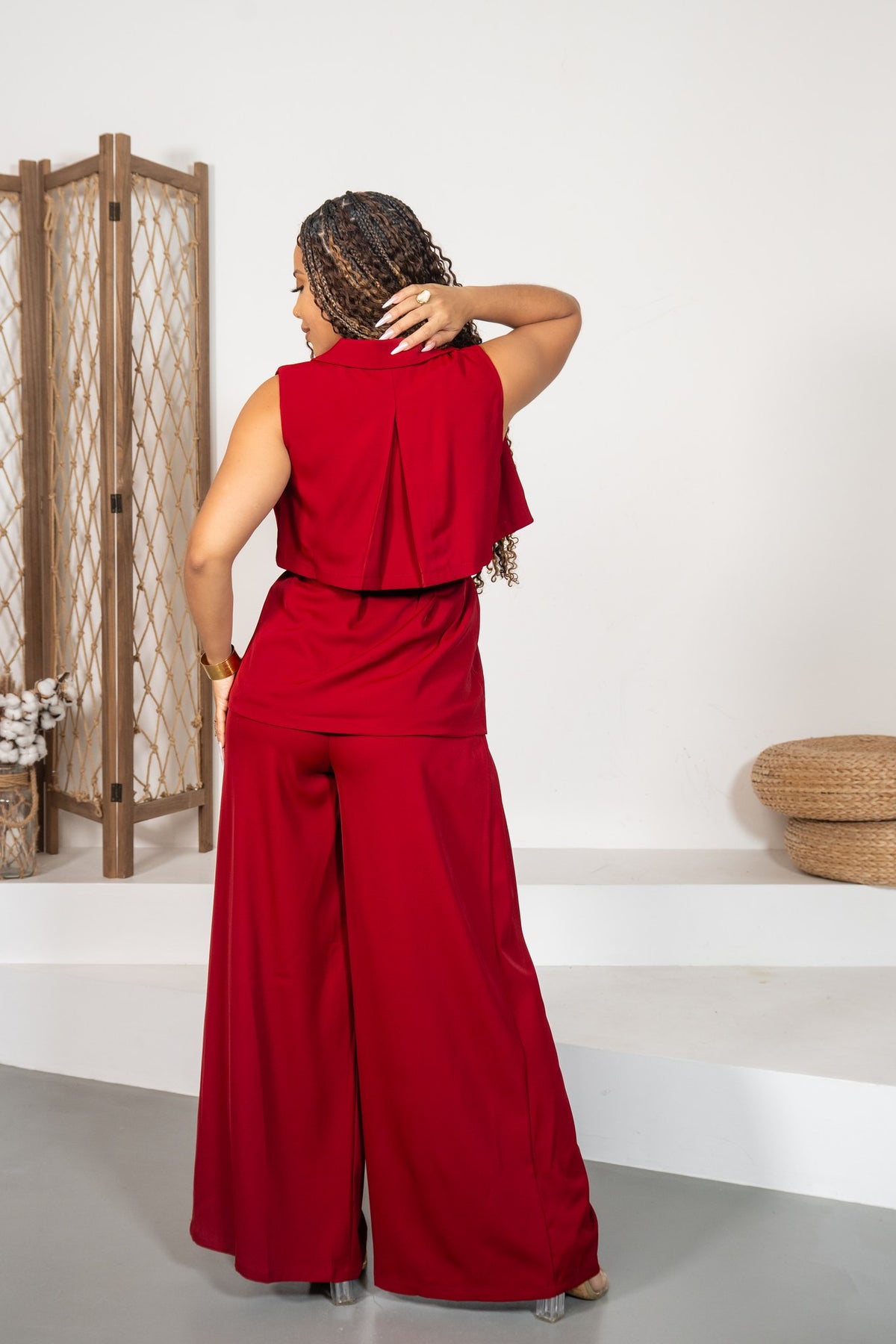 Rubí - Ensemble gilet trench bordeaux