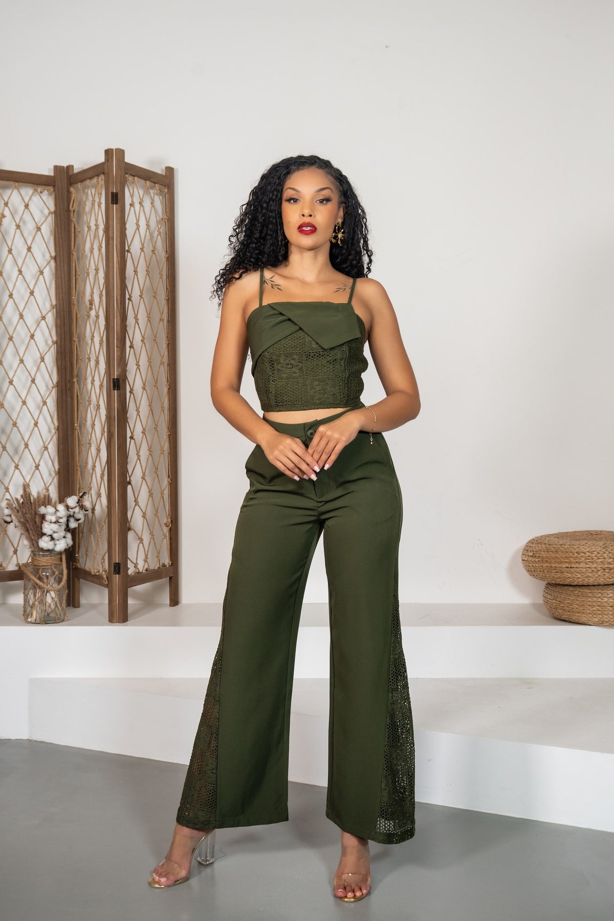 Romero - Ensemble crochet olive