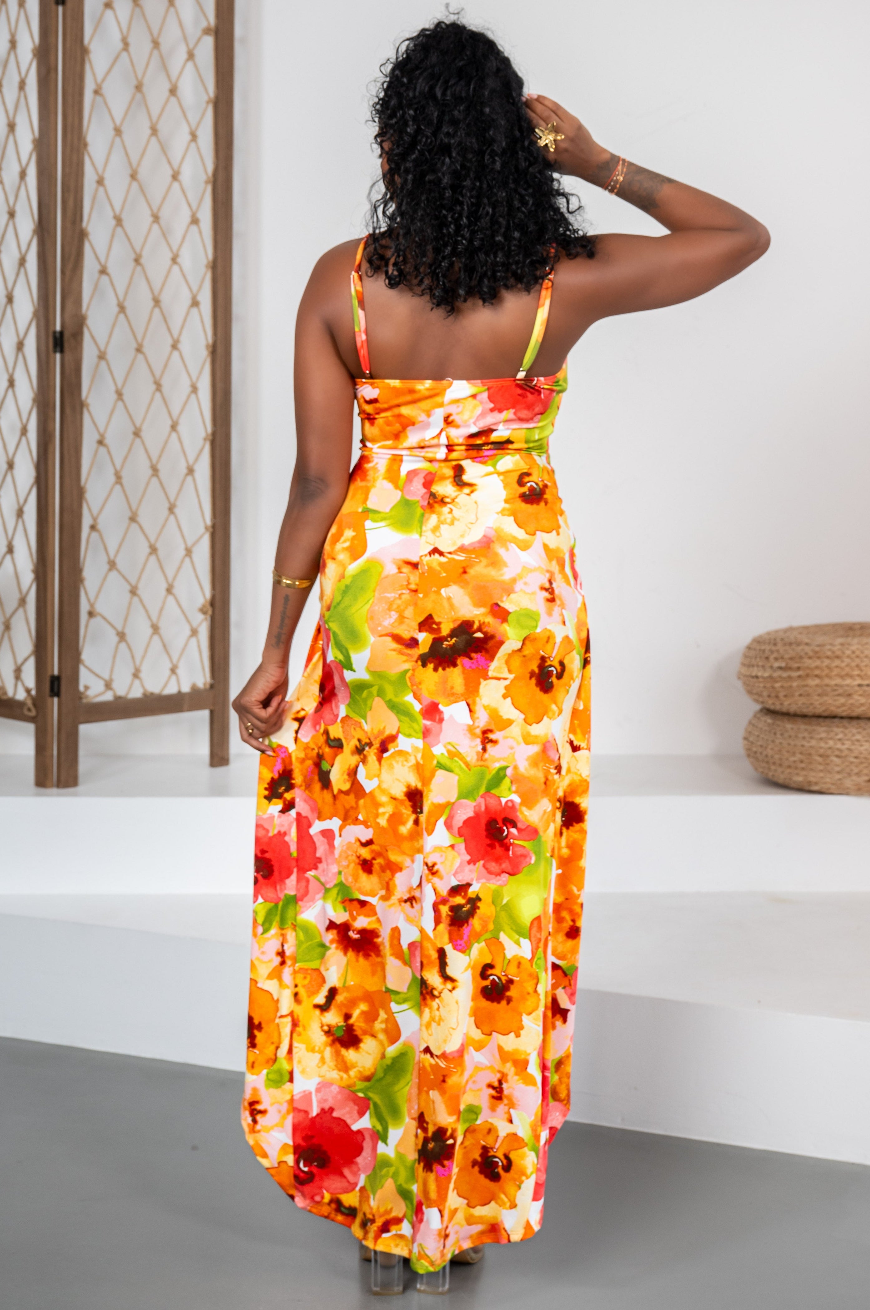 Coralina Chic - Robe fleurie colorée en deux longeurs