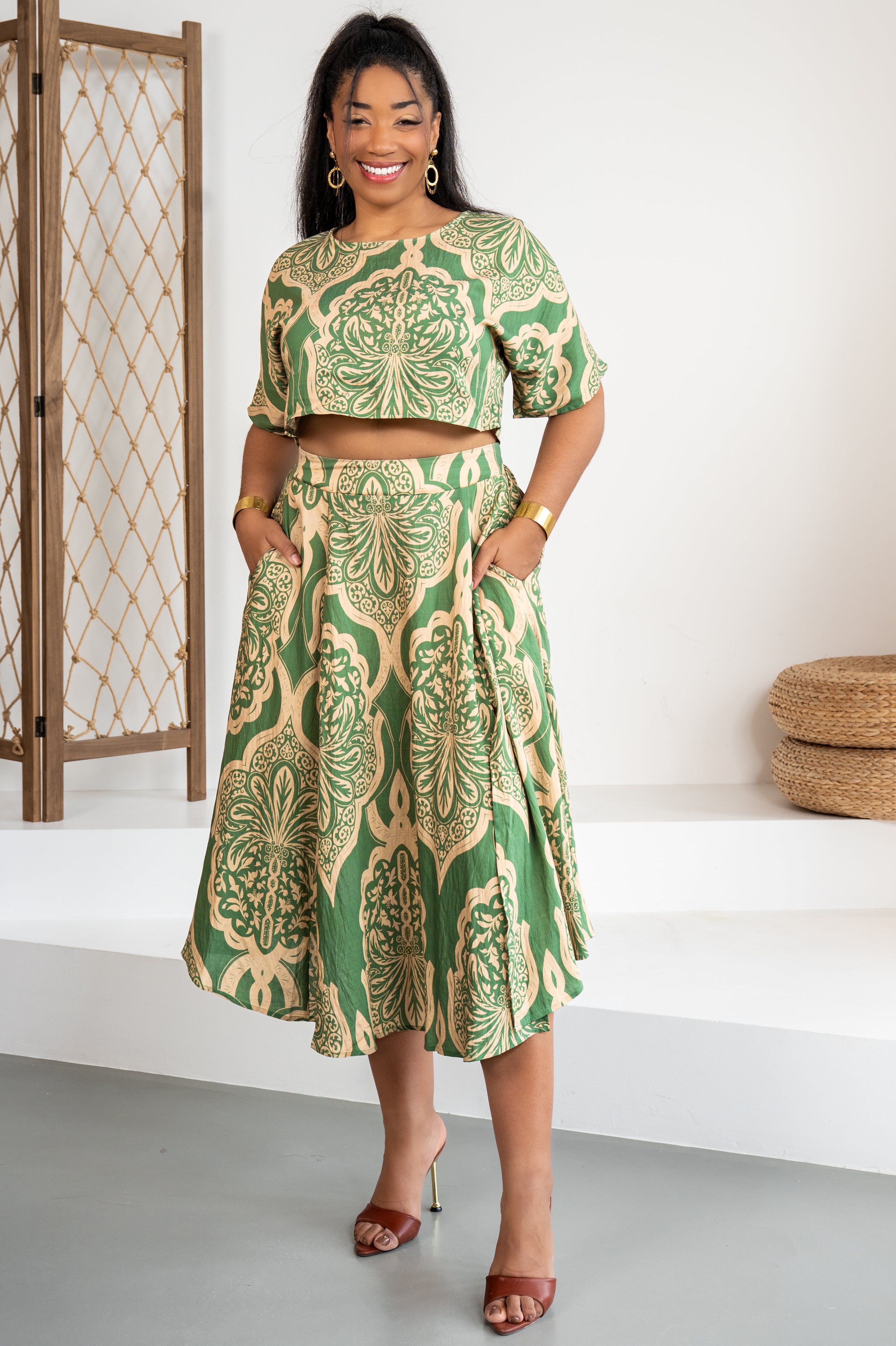 Green Motion - Ensemble jupe kaki