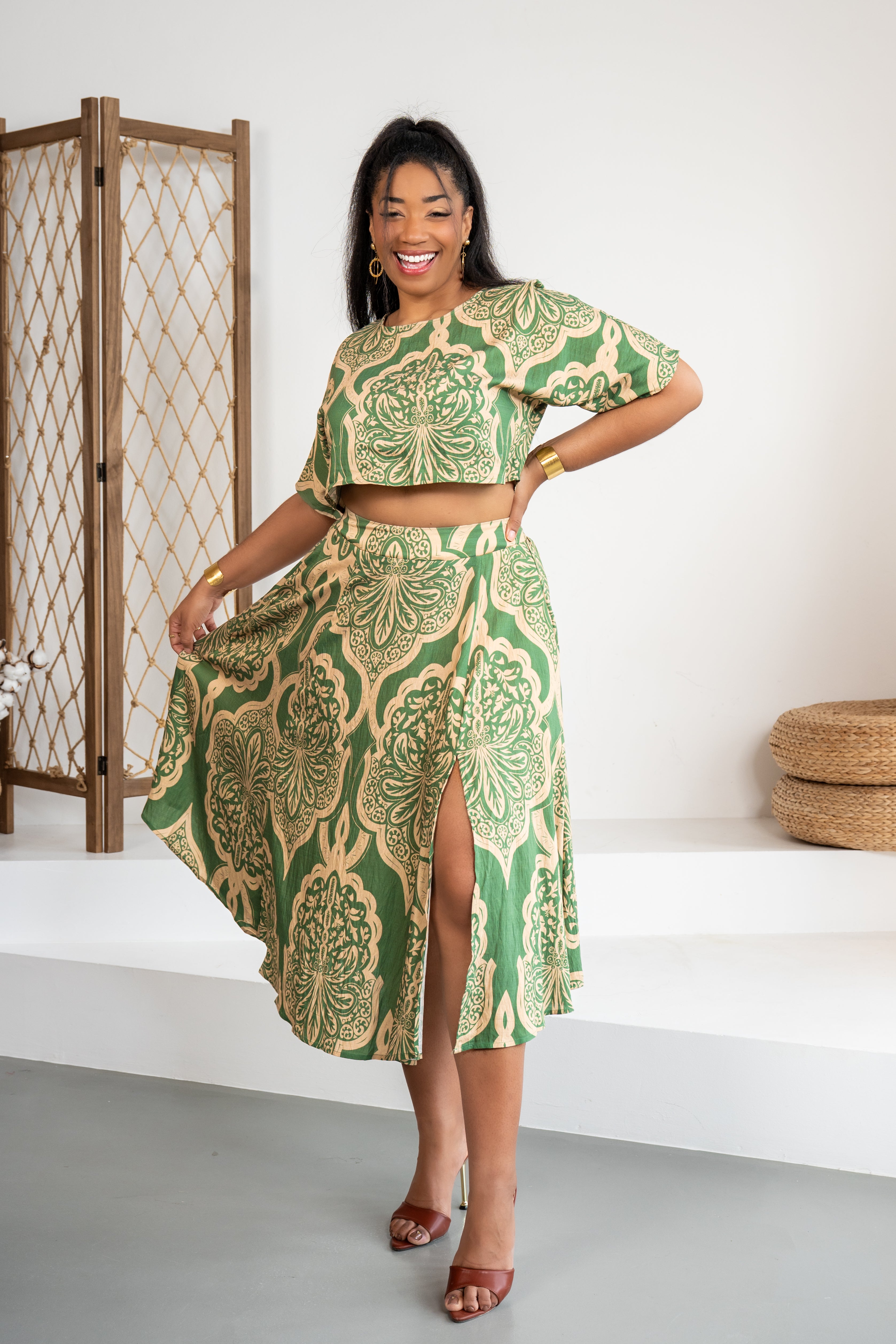 Green Motion - Ensemble jupe kaki