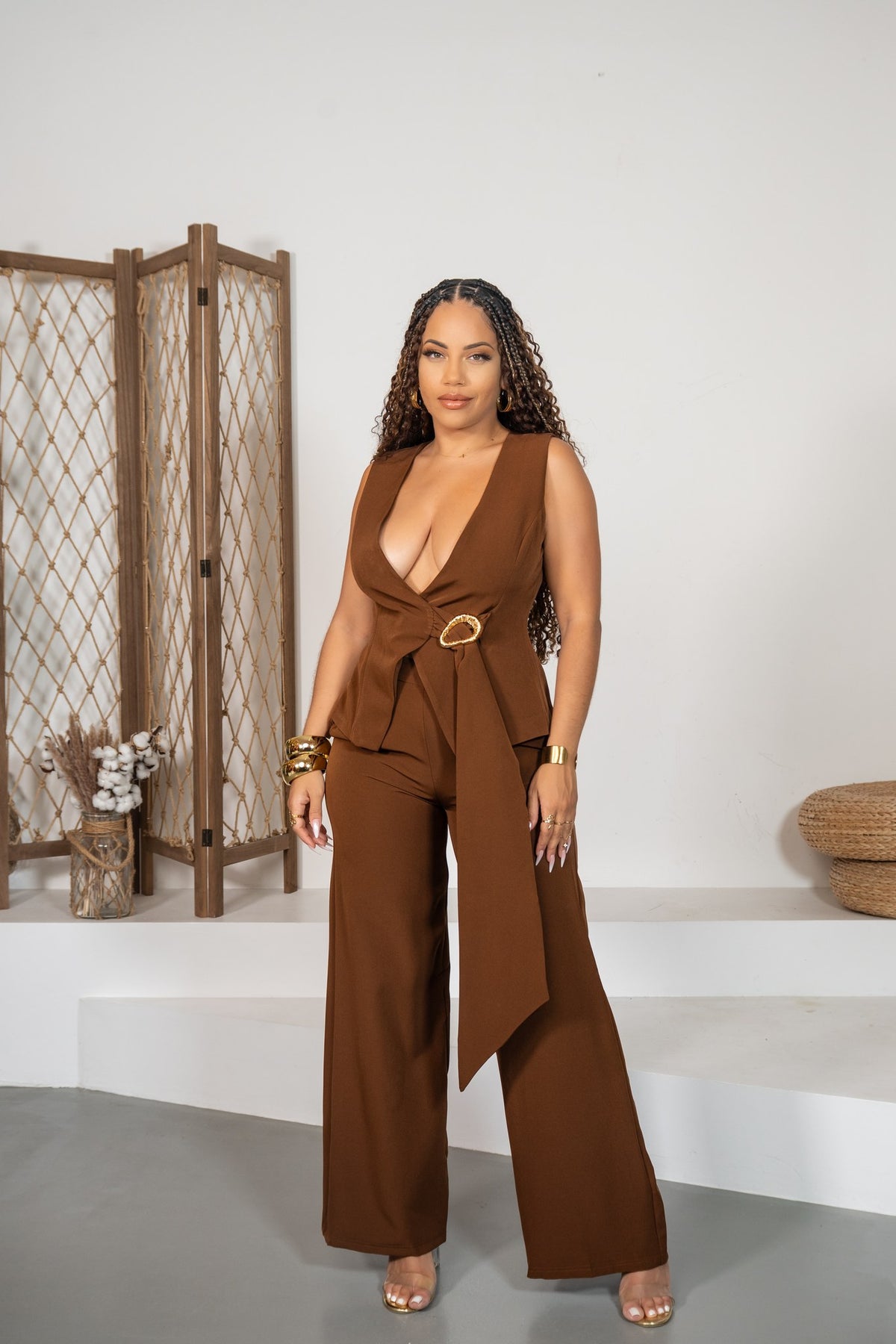 Bronce - Ensemble drapé marron