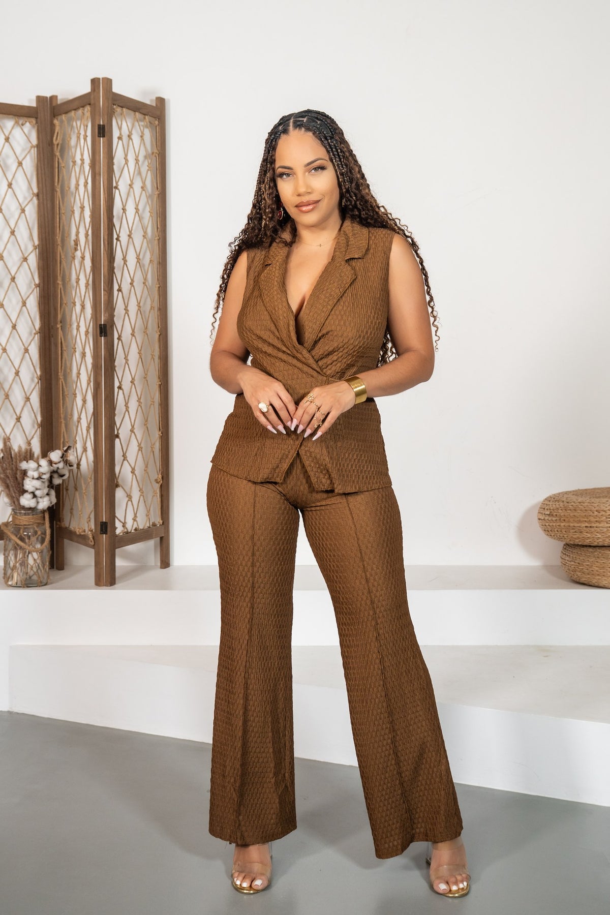 Cornalina - Ensemble texturé marron