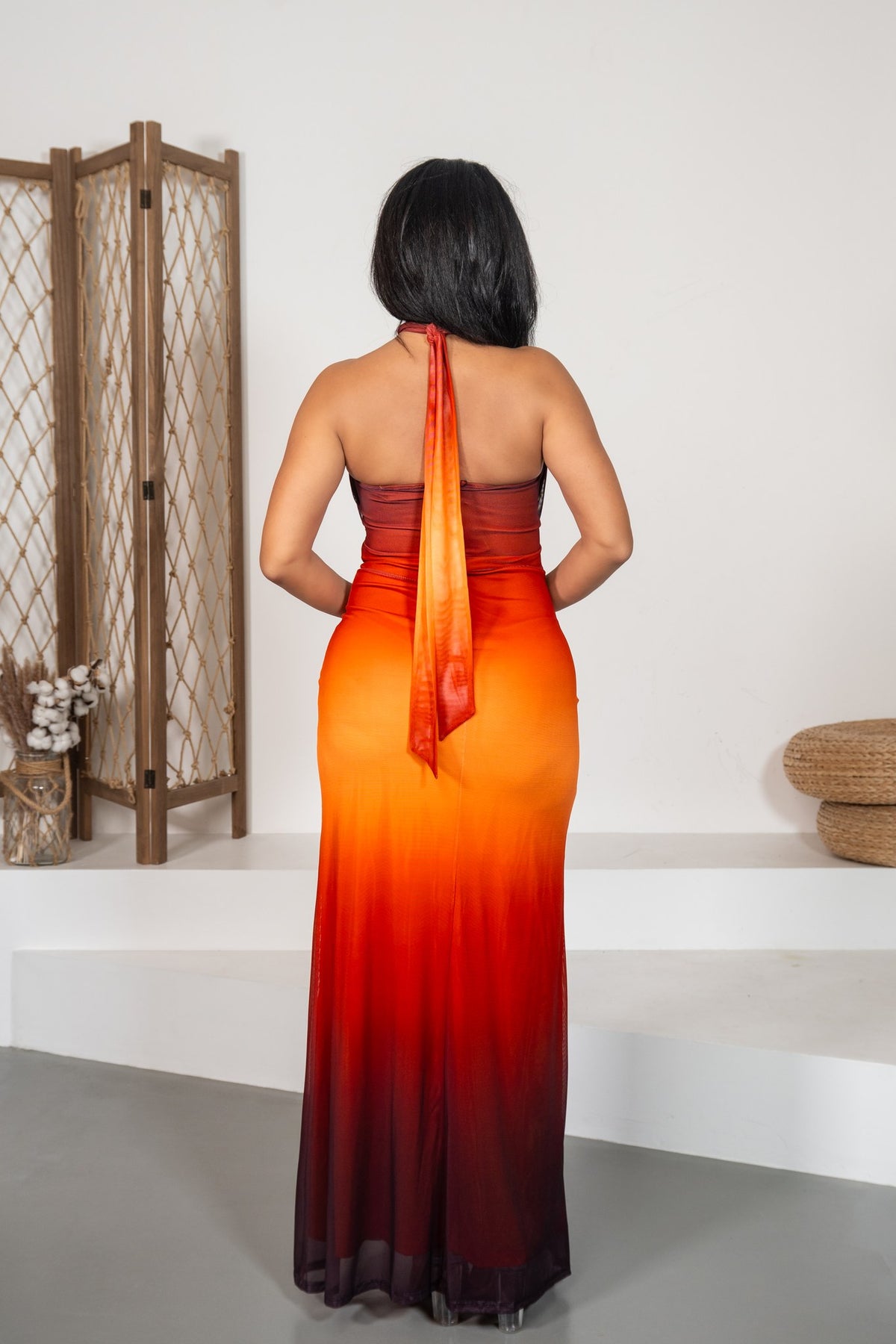 Sunset Flame - Robe dégradée ajourée