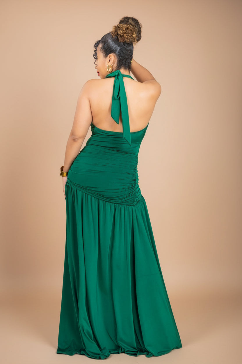 Emerald Bloom - Robe longue verte