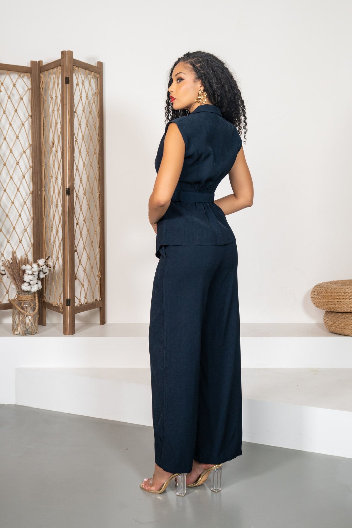 Cobalto - Ensemble drapé bleu marine