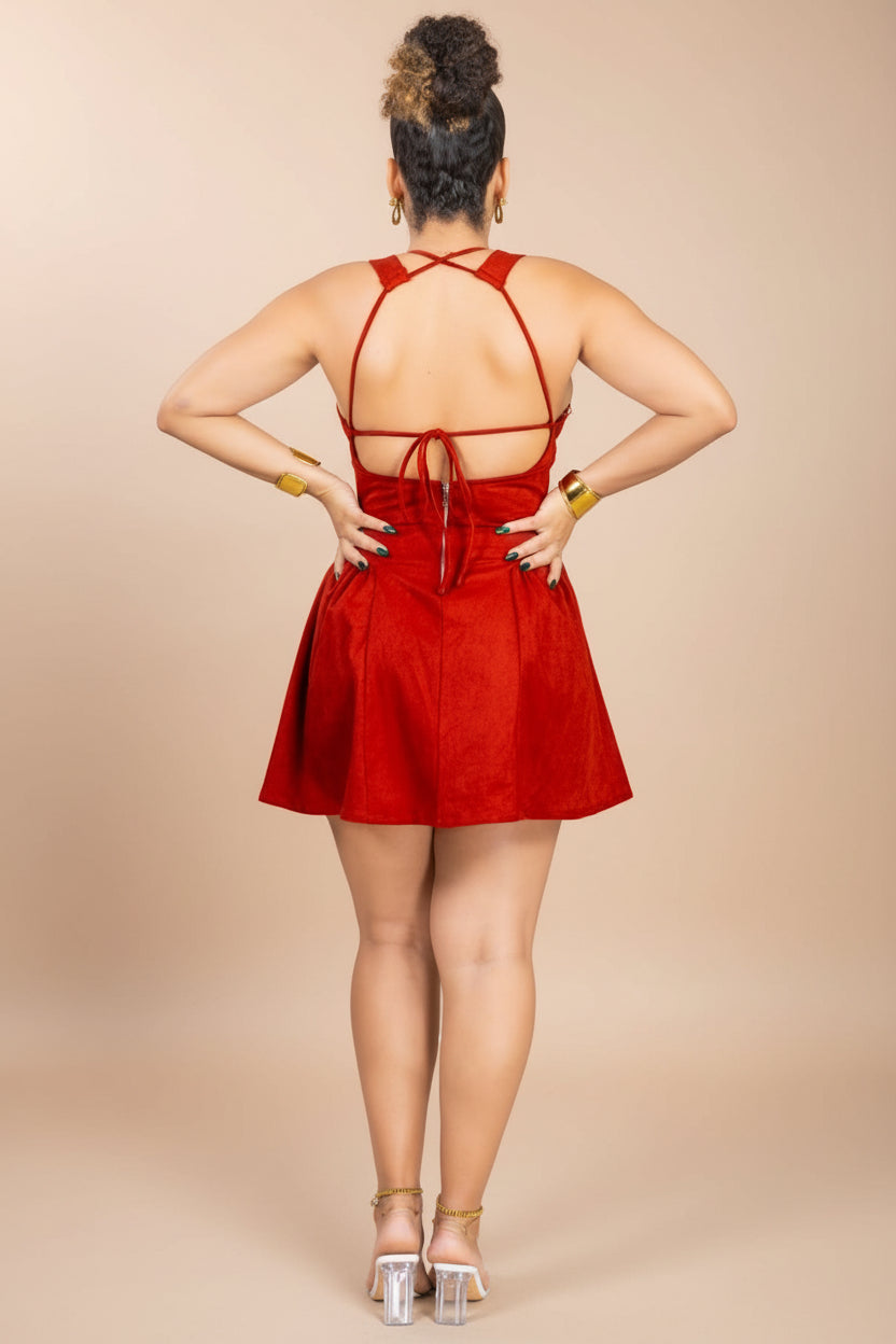 Texas cutie - Robe courte bordeaux