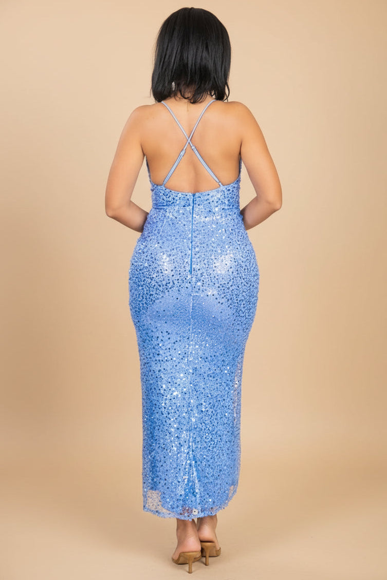 Celestial Blue - Robe midi Bleue