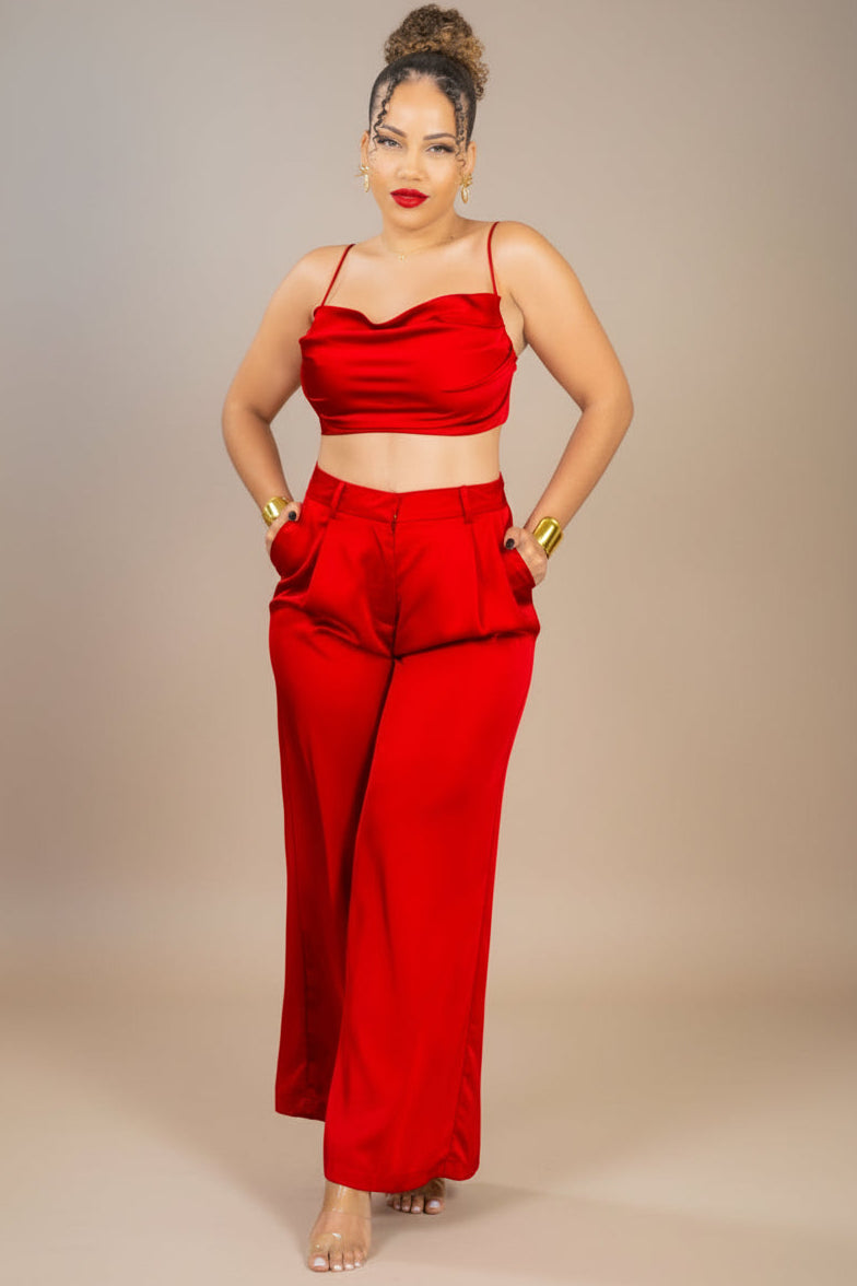 Scarlet Silk - Ensemble pantalon rouge