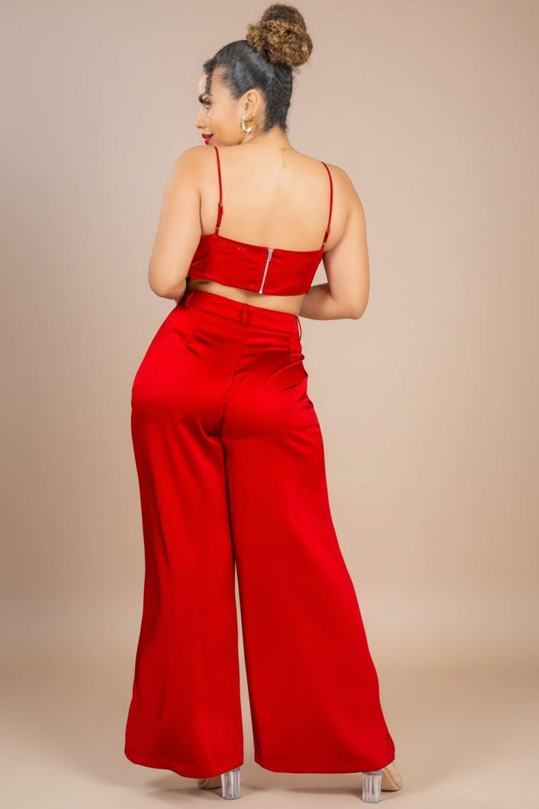 Scarlet Silk - Ensemble pantalon rouge