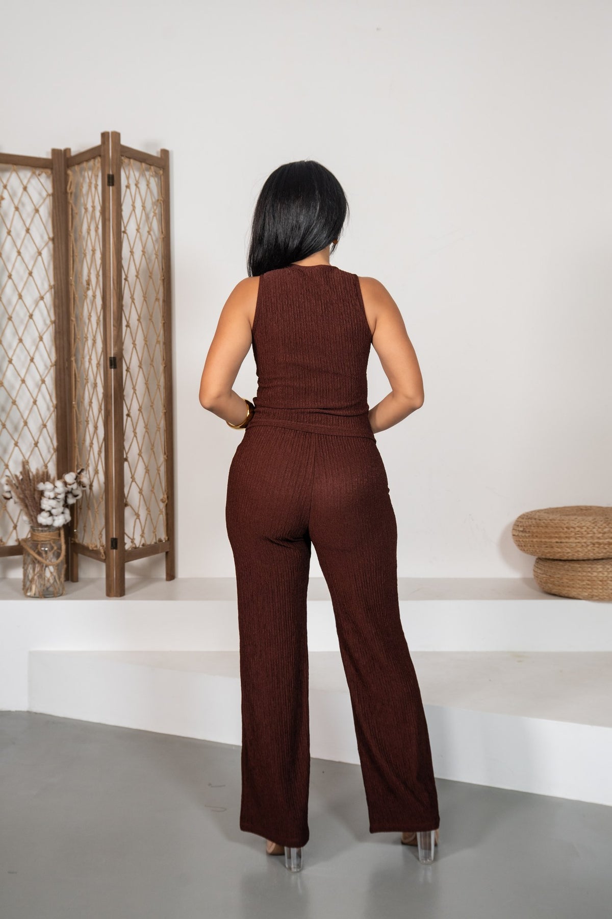 Cocoa Coast - Ensemble marron chic à coquillages