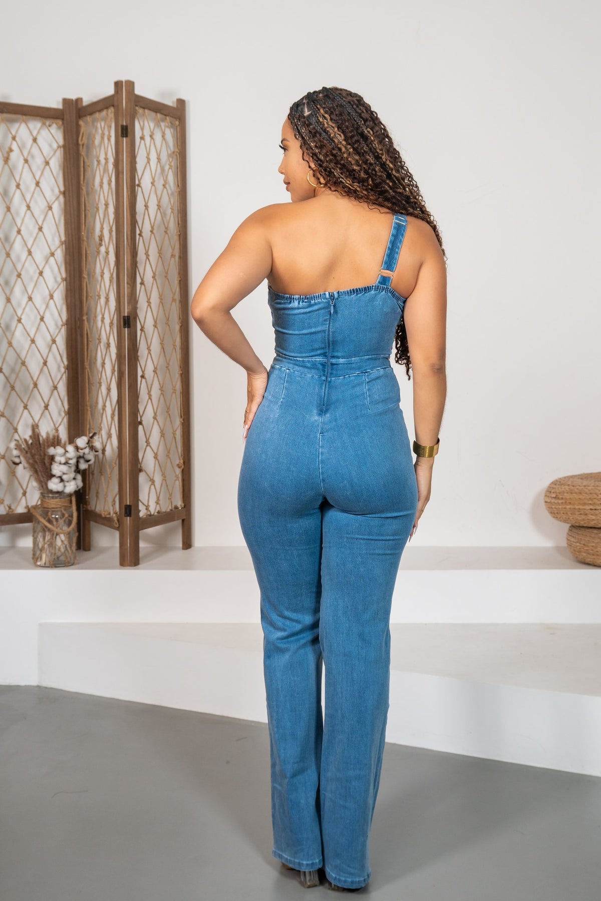Añil - Combinaison une épaule en jean