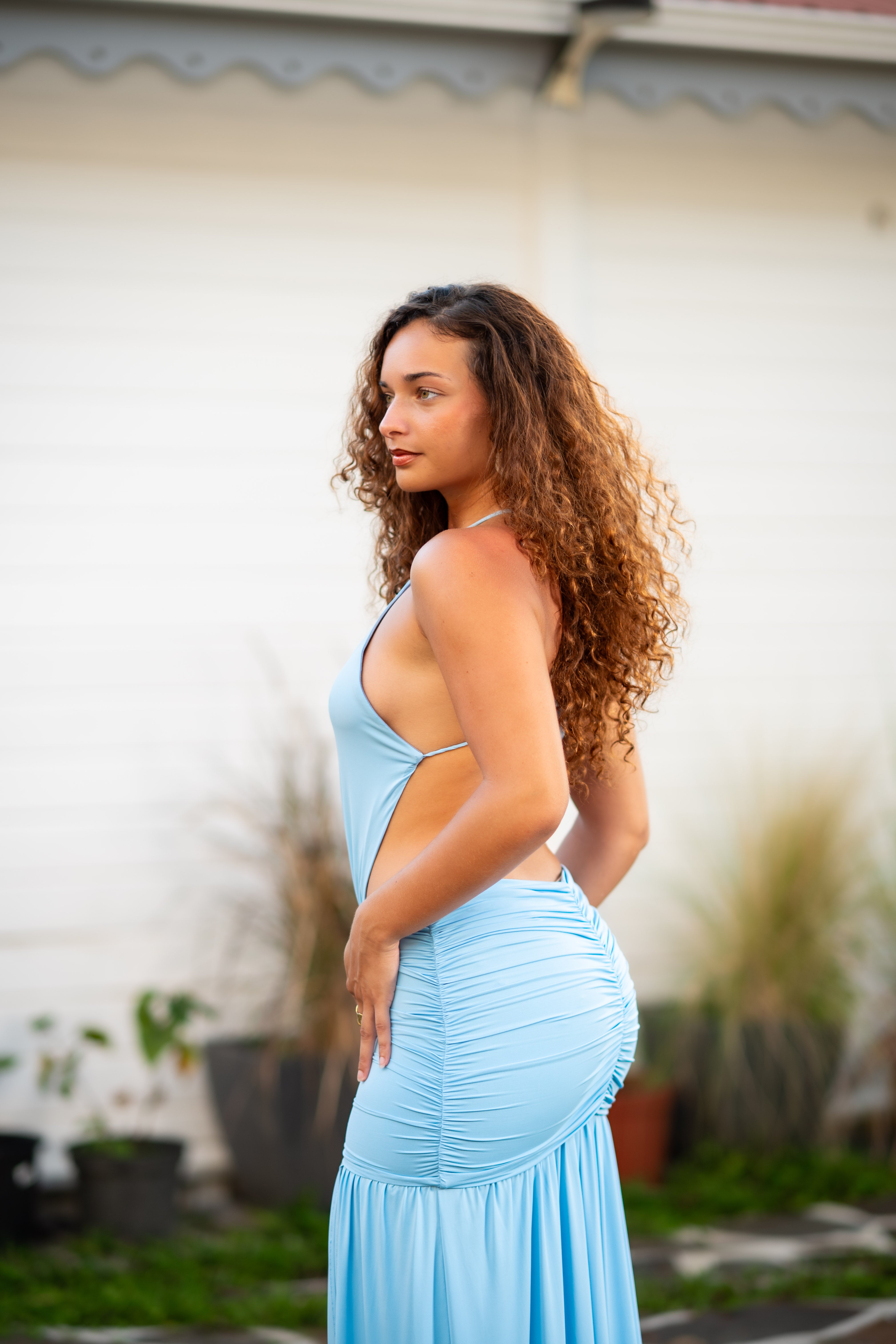 Soft sky - Robe longue bleu ciel