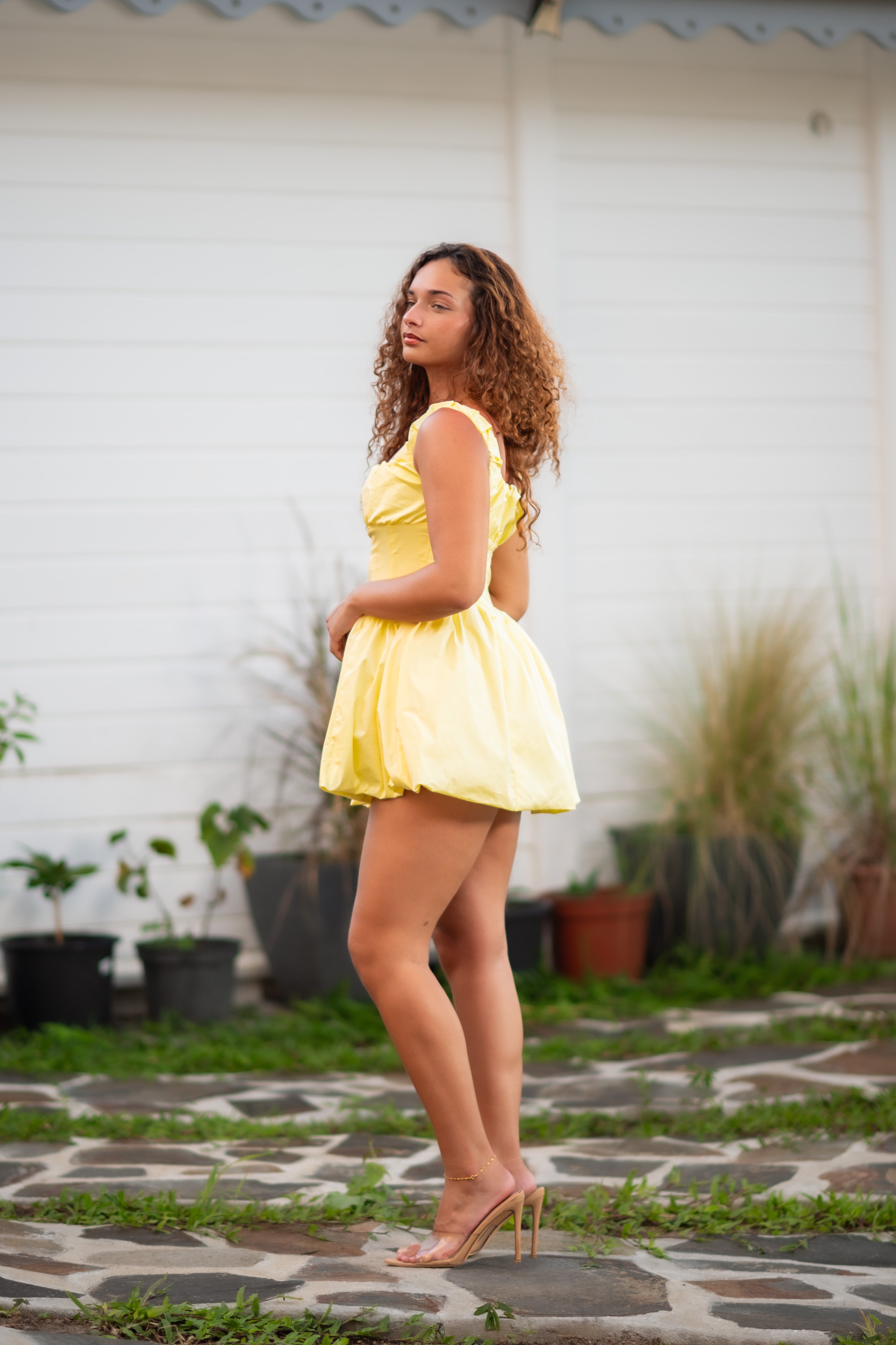 Solar Touch - Robe baby doll jaune