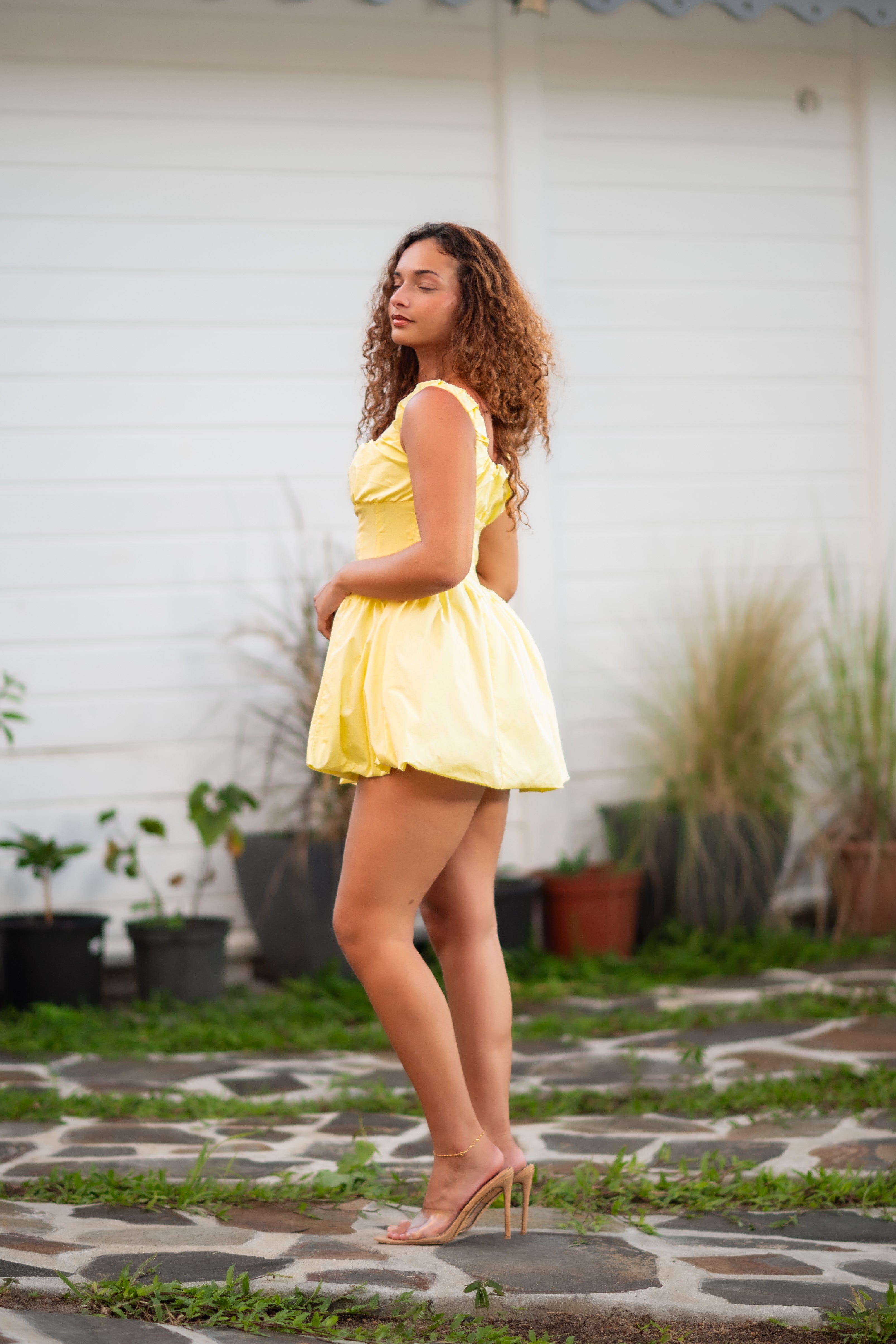 Solar Touch - Robe baby doll jaune