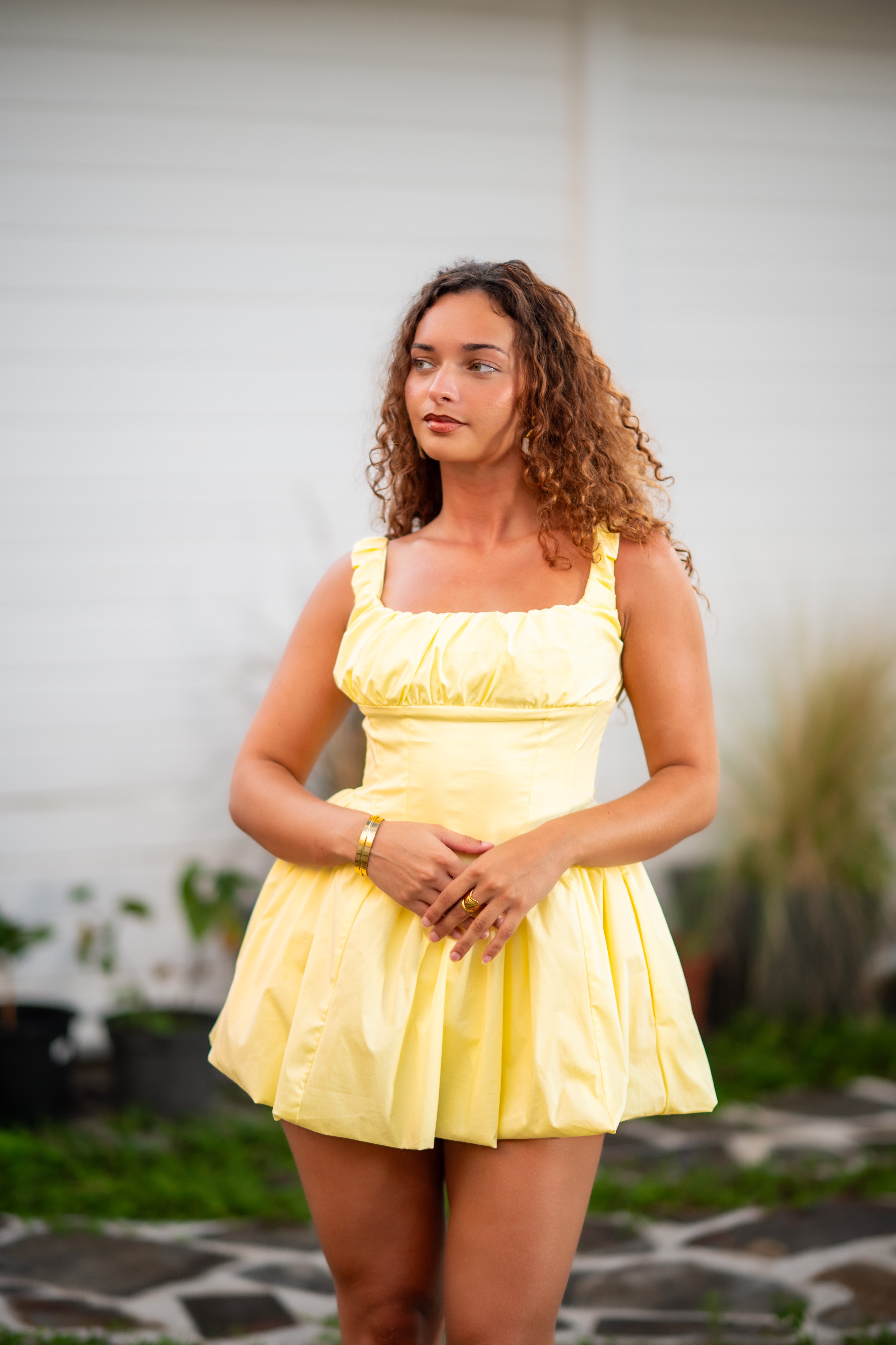 Solar Touch - Robe baby doll jaune