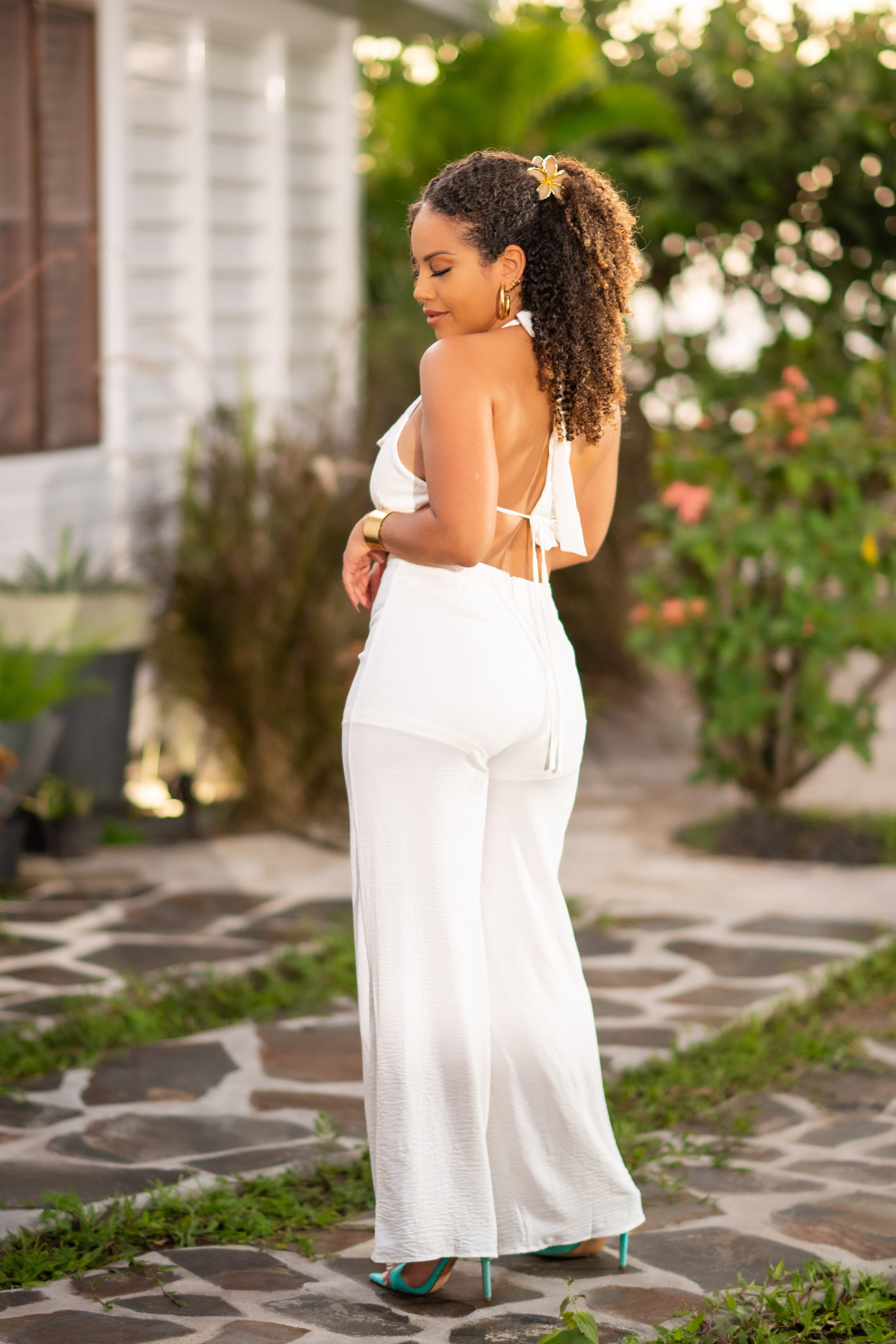 Aegean Night - Combinaison pantalon blanche