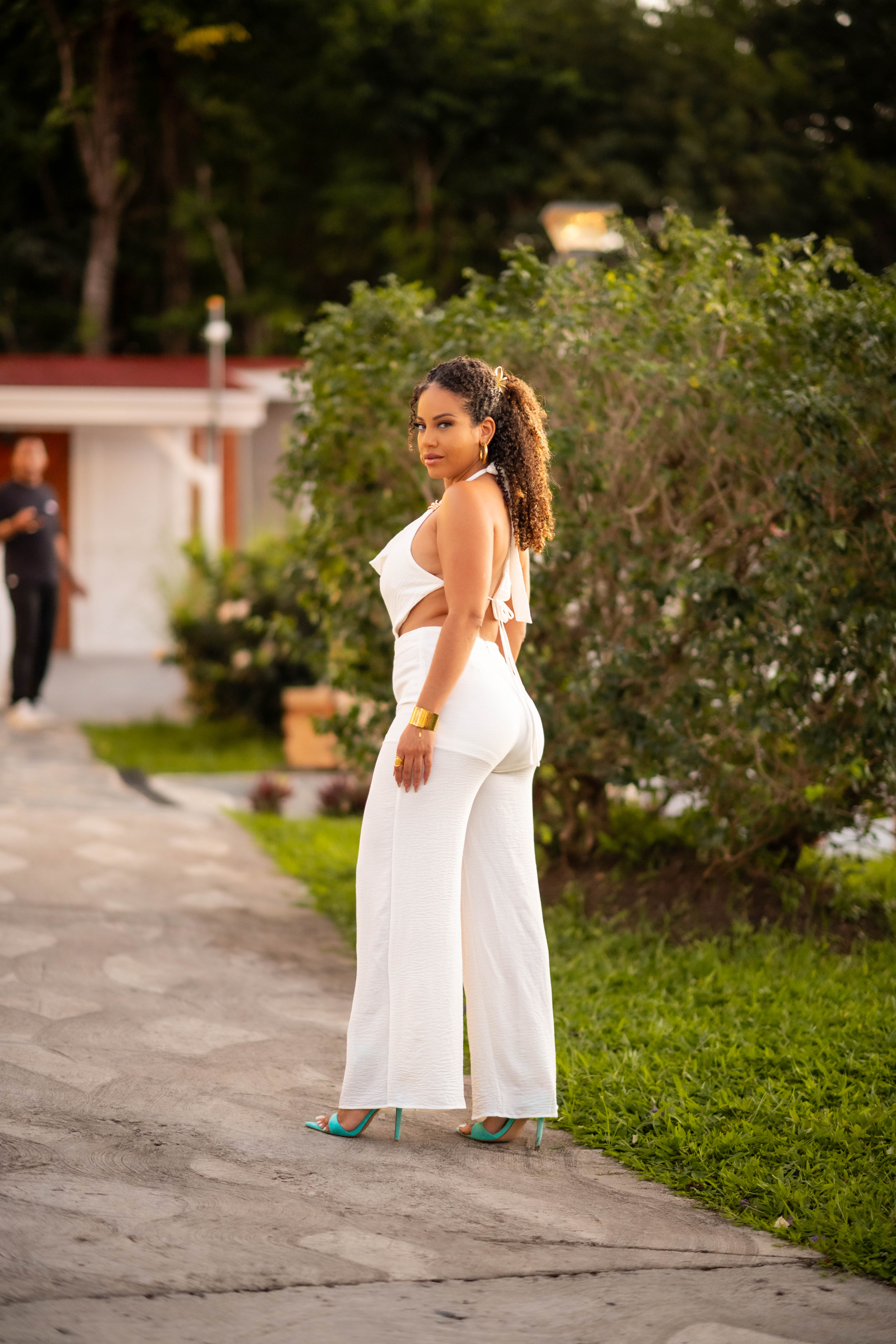 Aegean Night - Combinaison pantalon blanche