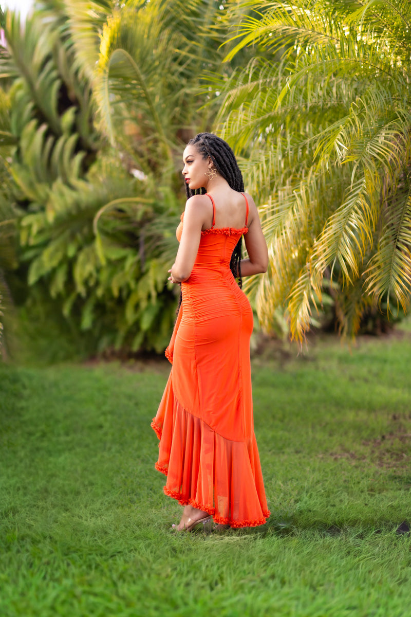 Ruffles Dream Robe - Orange