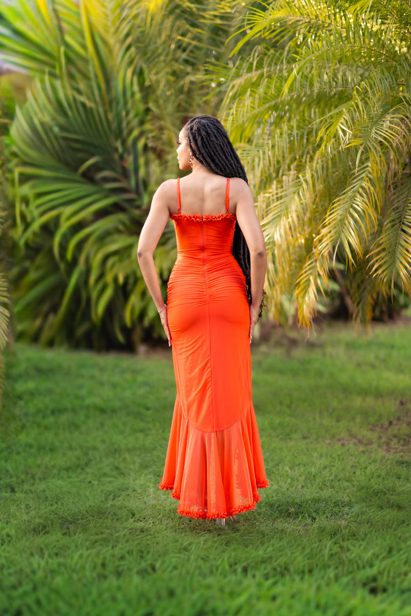 Ruffles Dream Robe - Orange