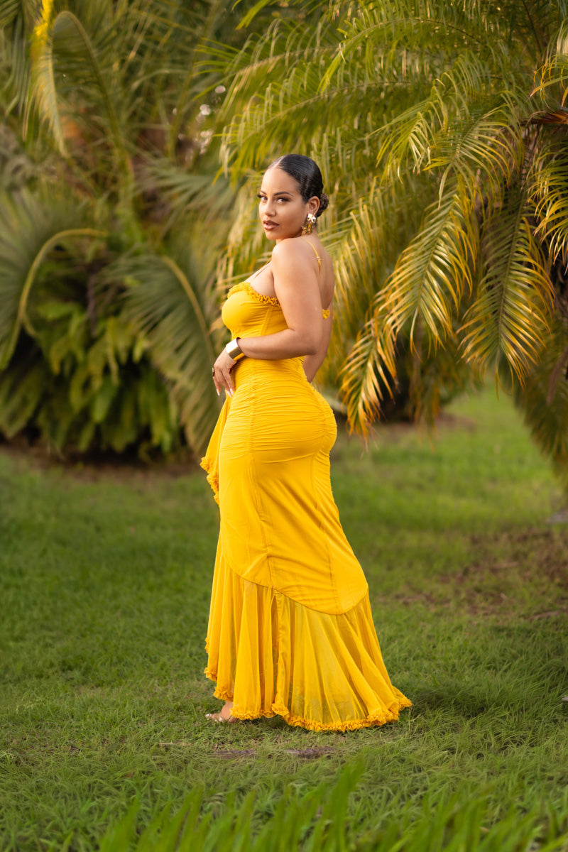 Ruffles Dream - Robe longue Jaune