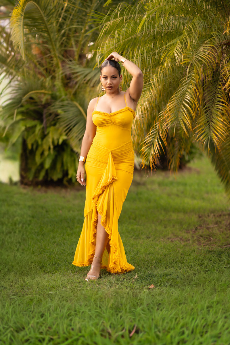 Ruffles Dream - Robe longue Jaune