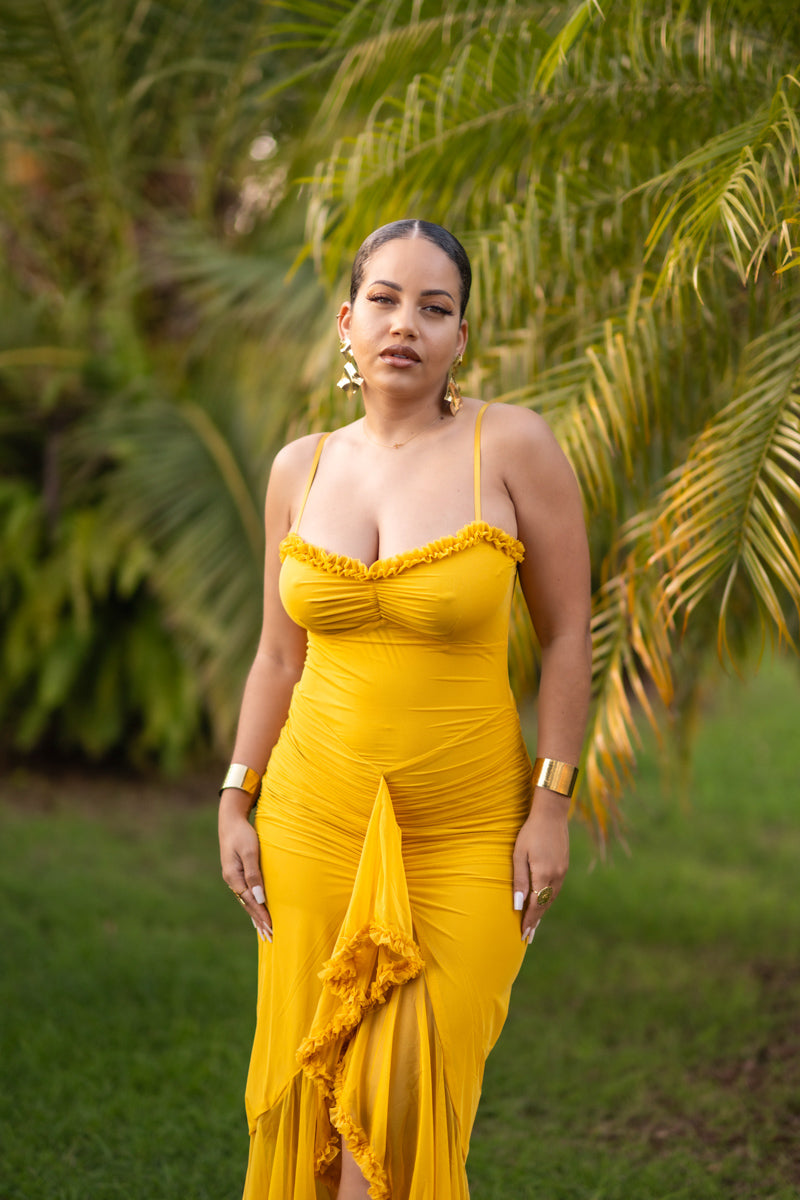 Ruffles Dream - Robe longue Jaune