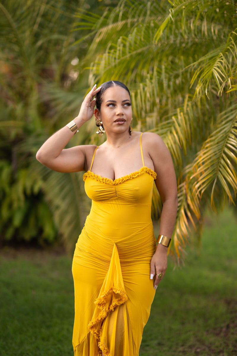 Ruffles Dream - Robe longue Jaune