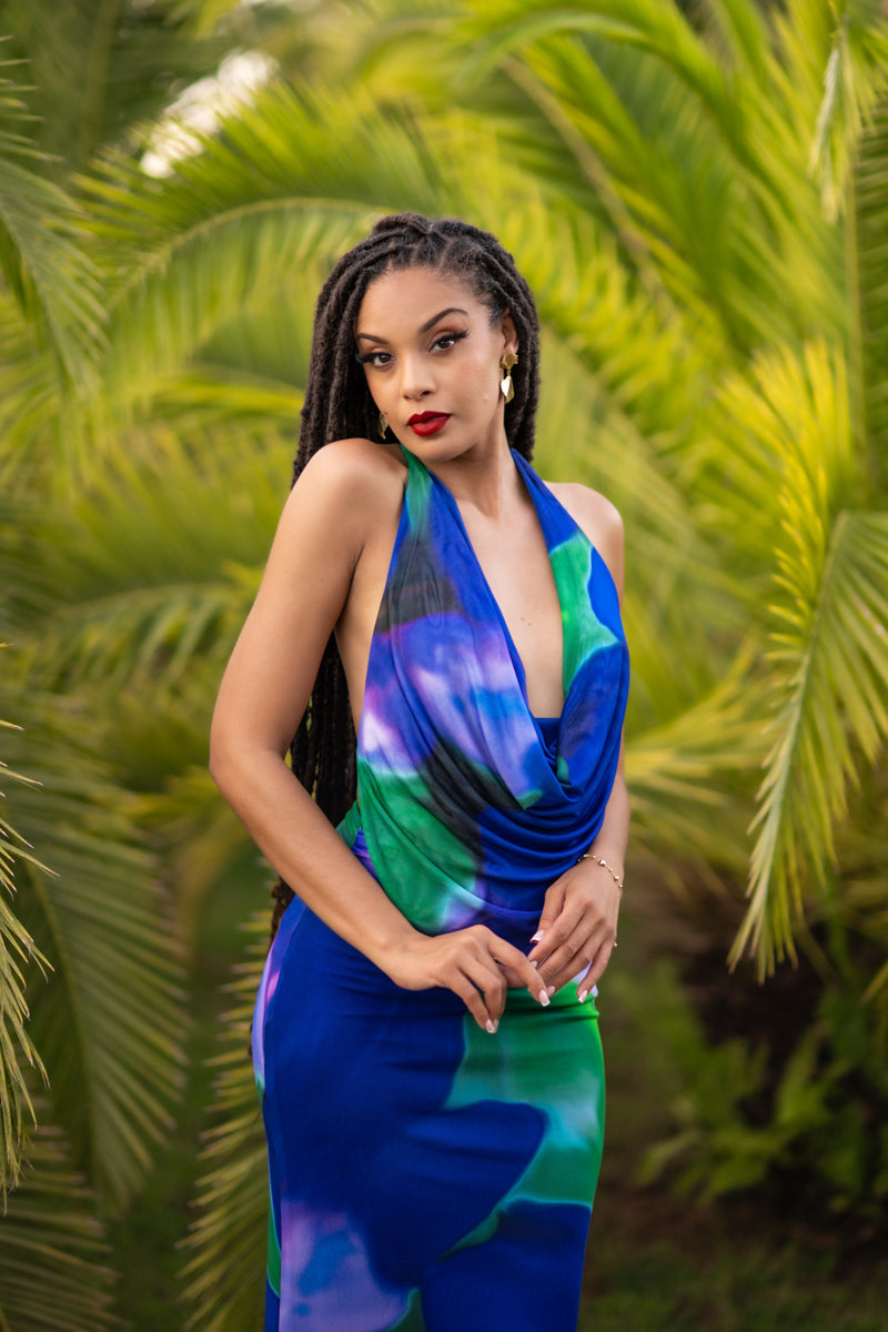 Flamenco Soul - robe longue bleue