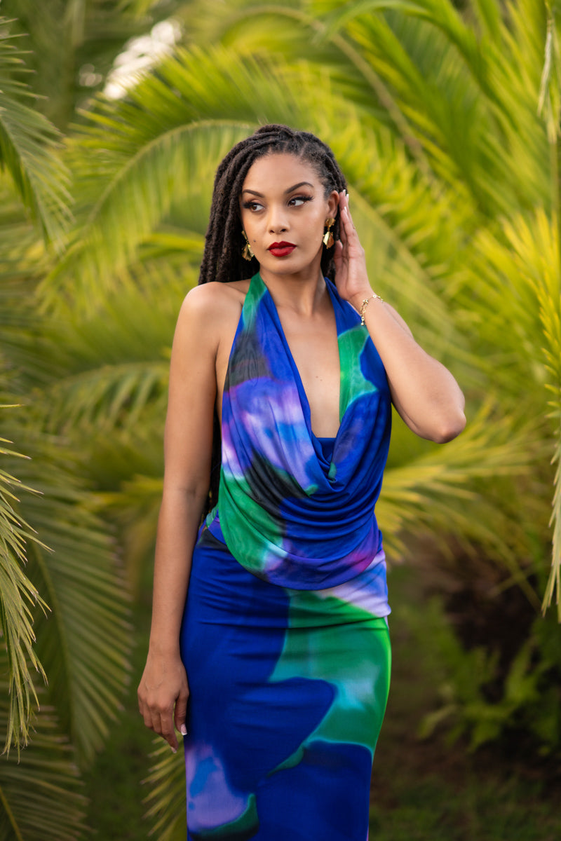 Flamenco Soul - robe longue bleue