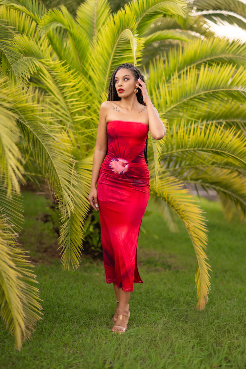 Red Rose - Robe longue rouge