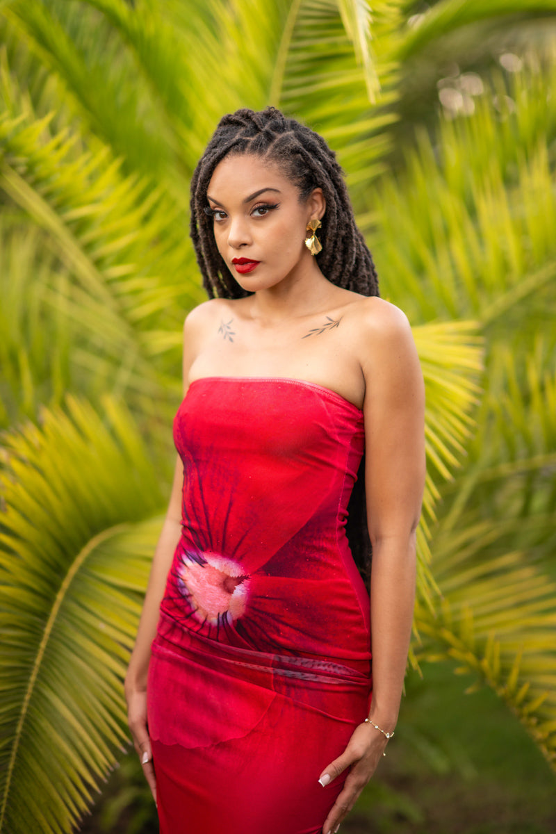 Red Rose - Robe longue rouge