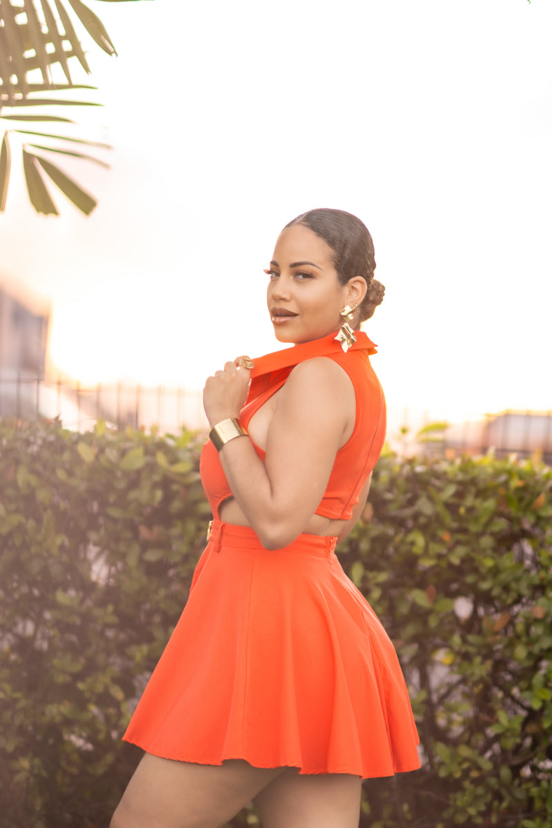 Spicy mami - Robe courte Orange