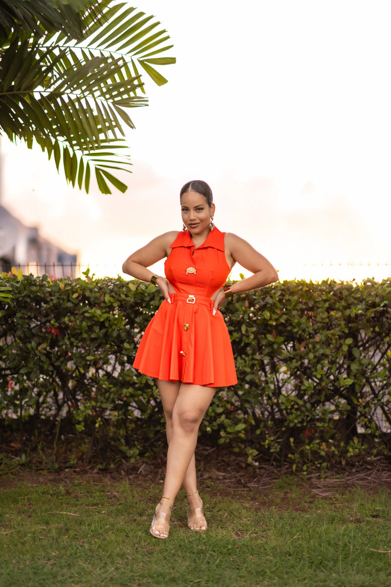 Spicy mami - Robe courte Orange