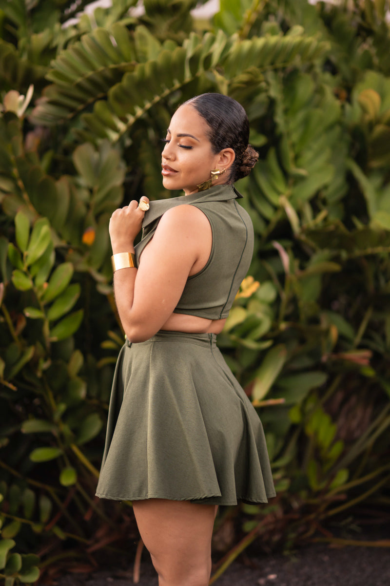 Spicy mami - Robe courte Kaki