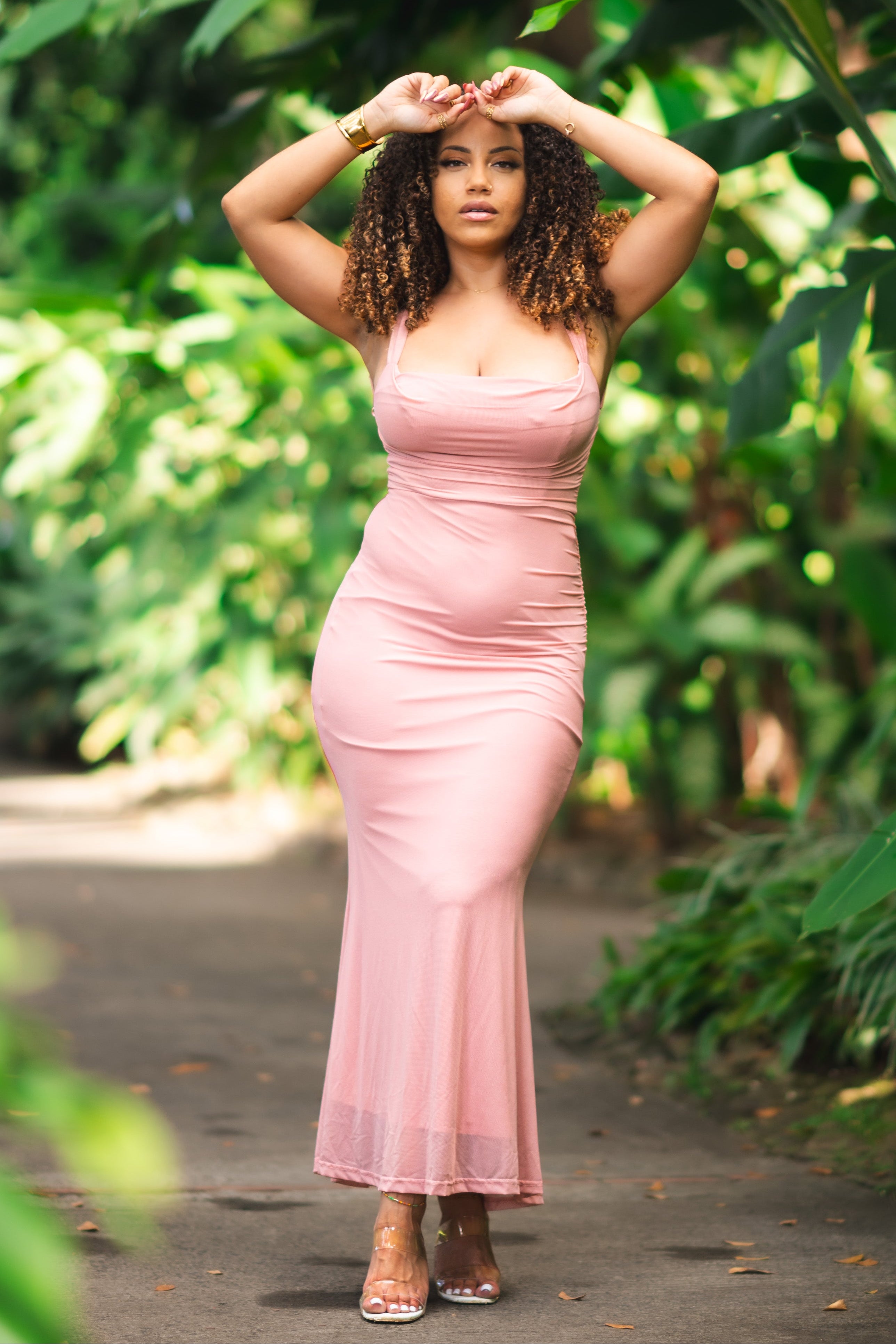 Pure Elegance - Robe longue rose pastel