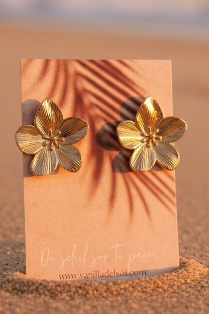 Golden Lily - Boucles d'oreilles acier inoxydable